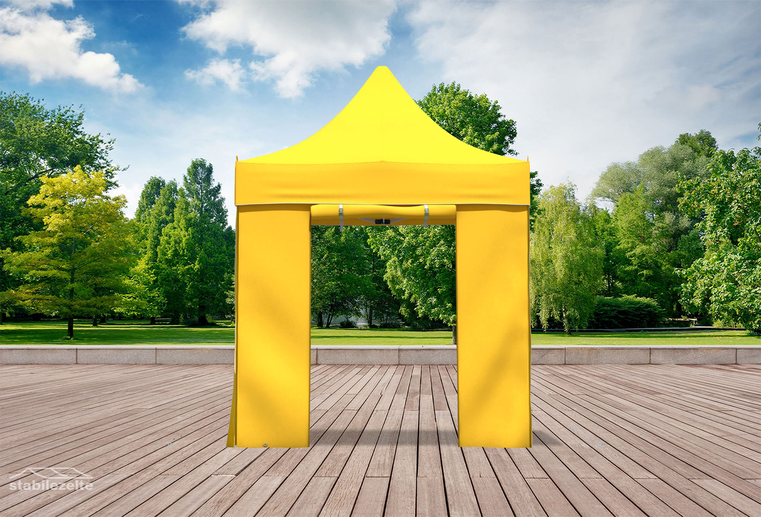 Folding tent side section with DOOR 2 metres YELLOW