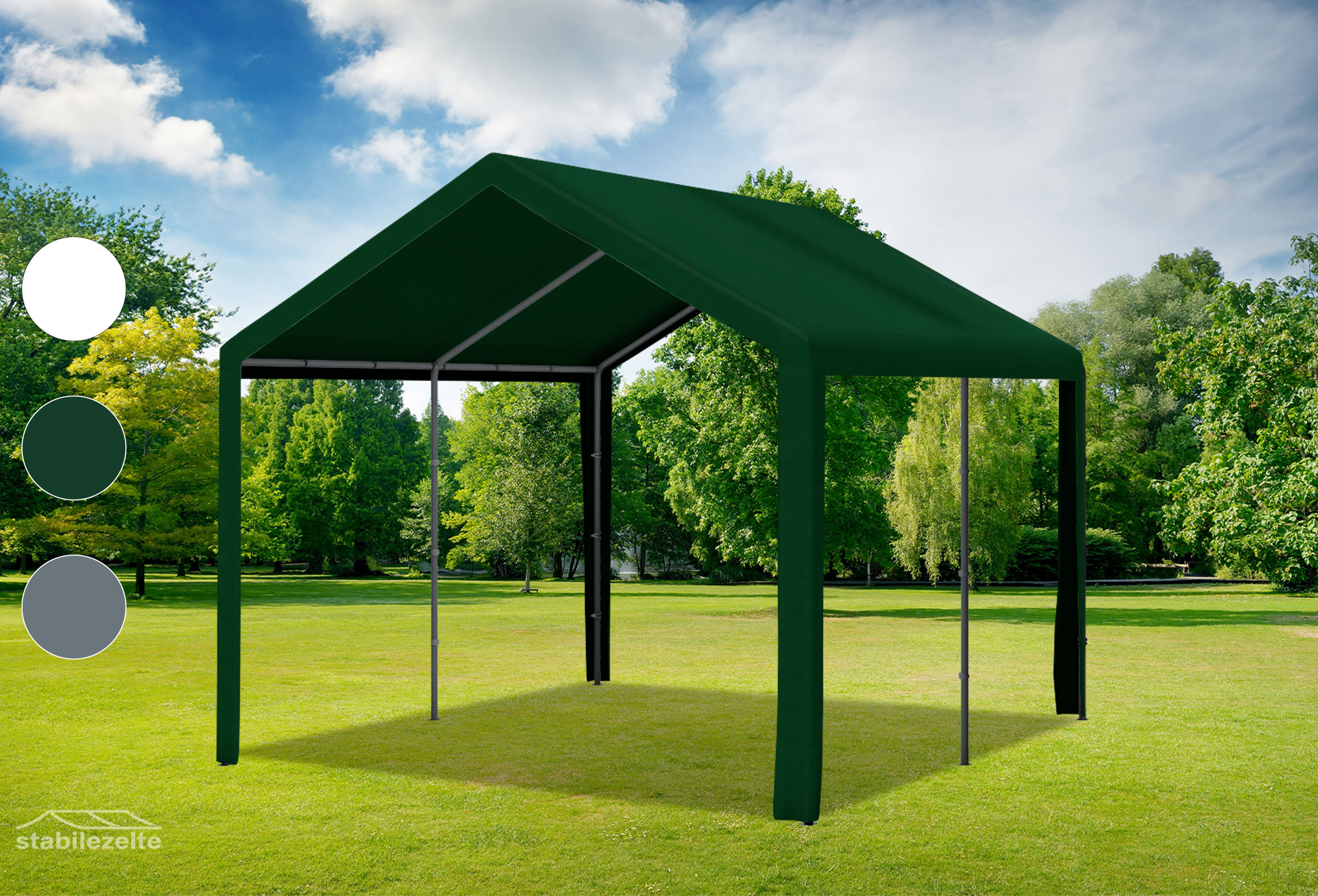 3x4 m Roof Tarpaulin PE incl. Accessories Green