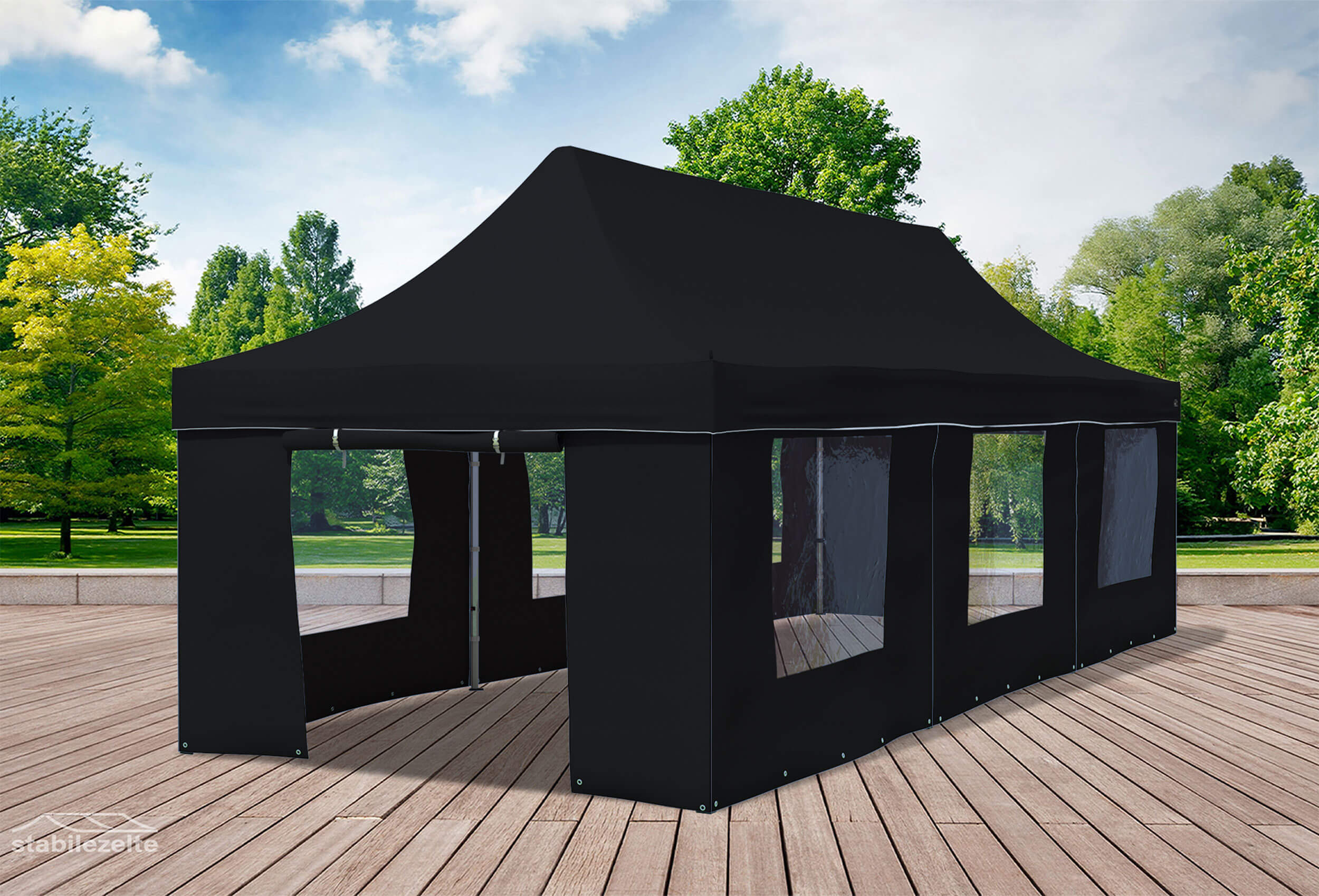 3x9 m Pop Up Gazebo, Black