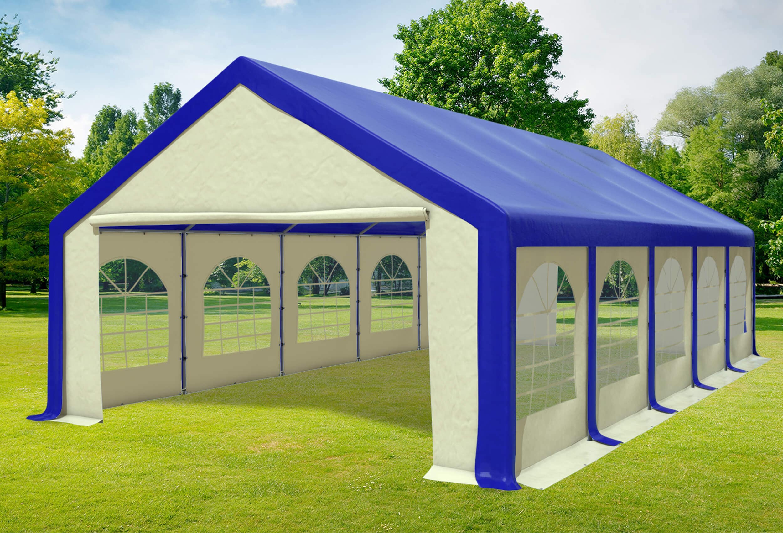 5x10 m Party tent / Marquee, PVC Blue Beige