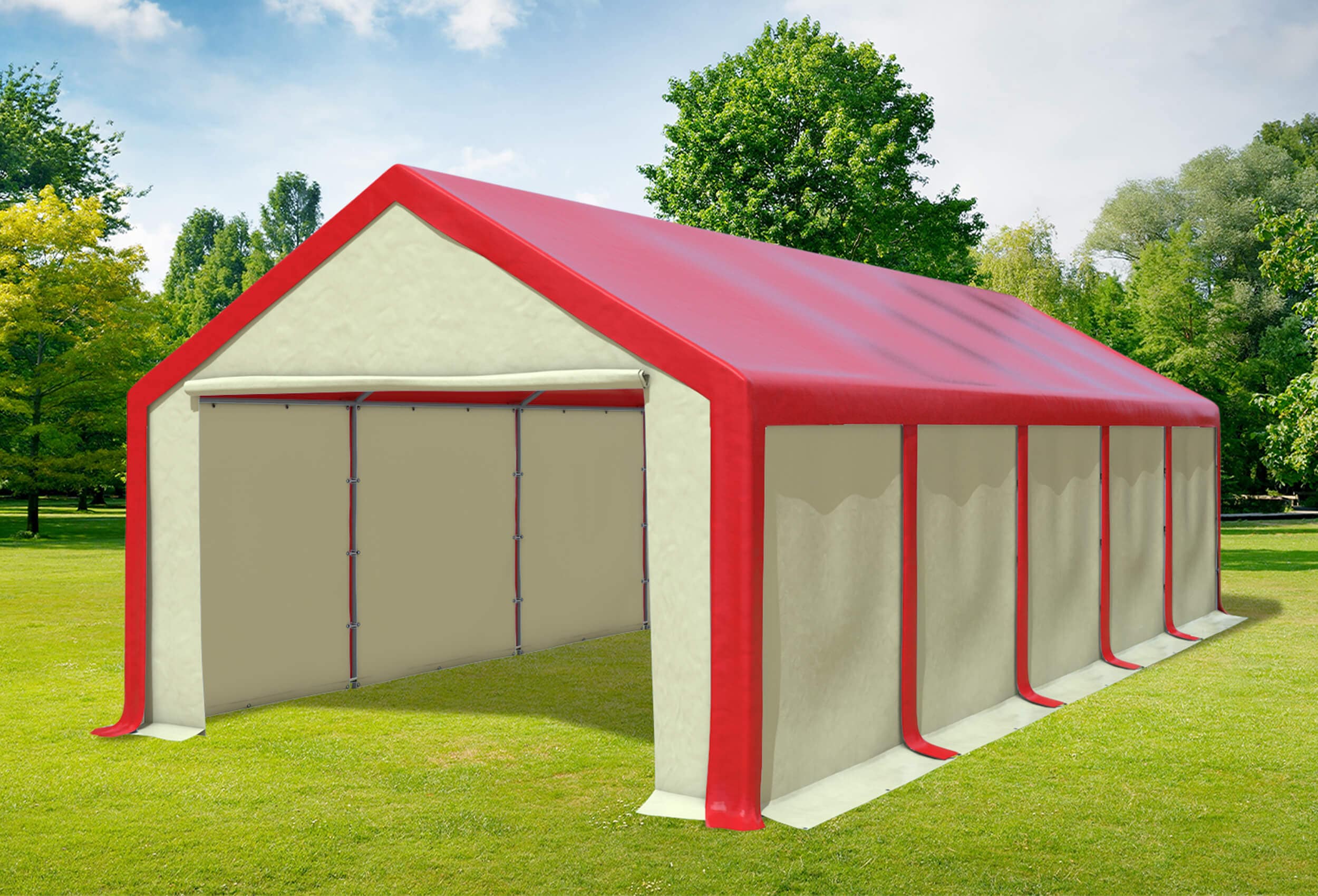 4x10 m Party tent / Marquee, PVC Red Beige