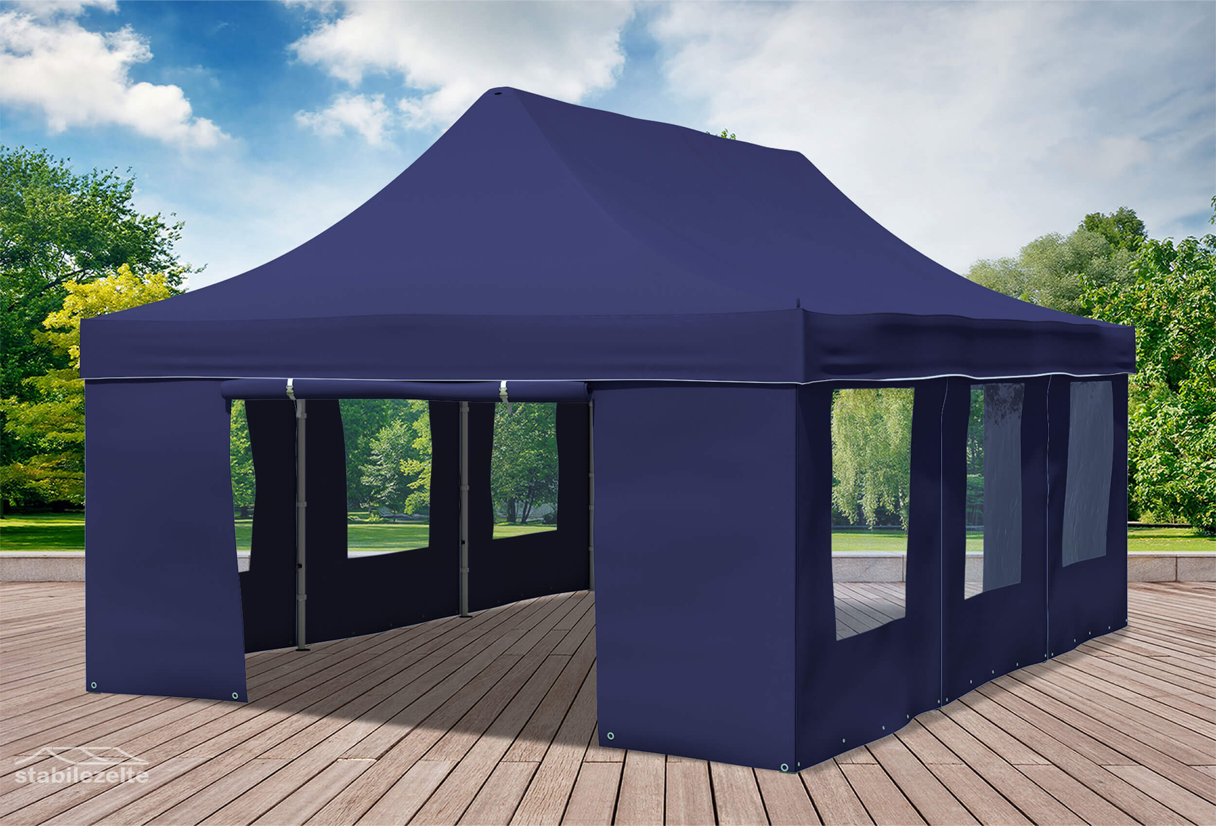 4x6 m Pop Up Gazebo, Blue