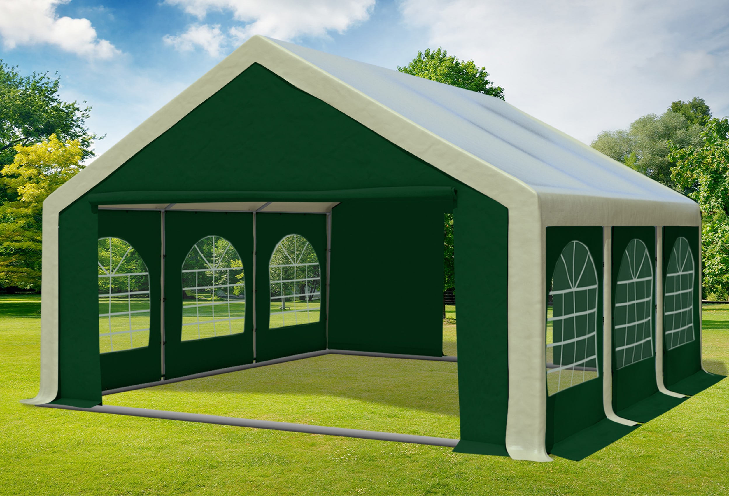 5x6 m Party tent / Marquee, PVC Brown Green