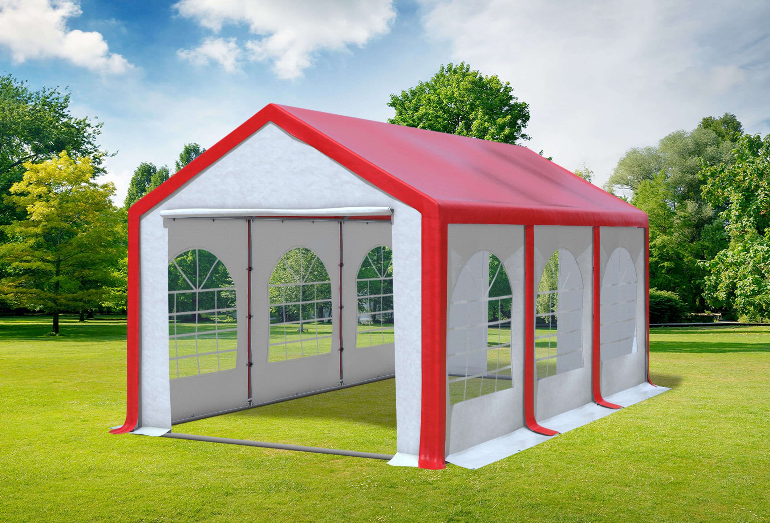 3x6 m Party tent / Marquee, PVC Red White