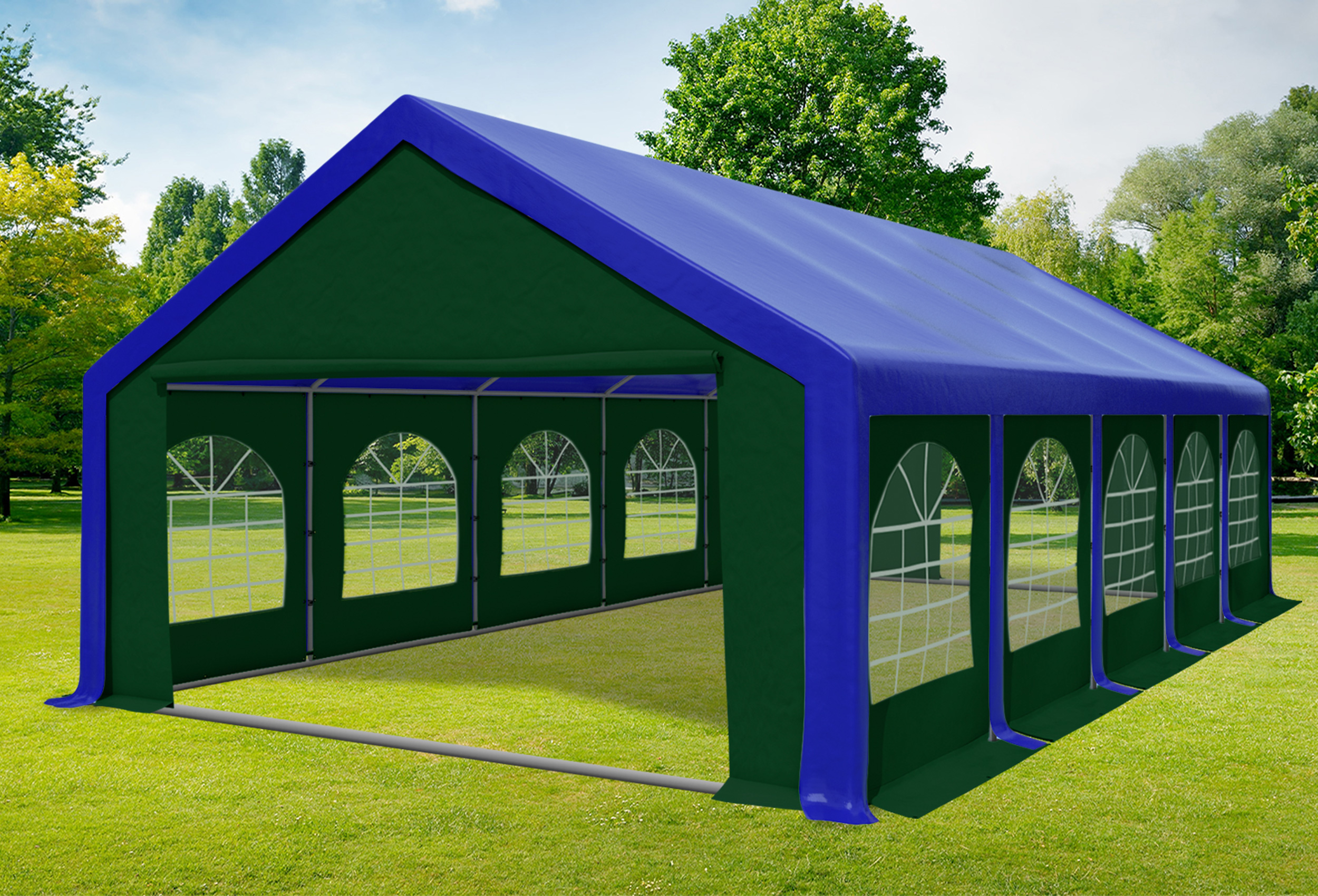 5x10 m Party tent / Marquee, PVC Blue Green