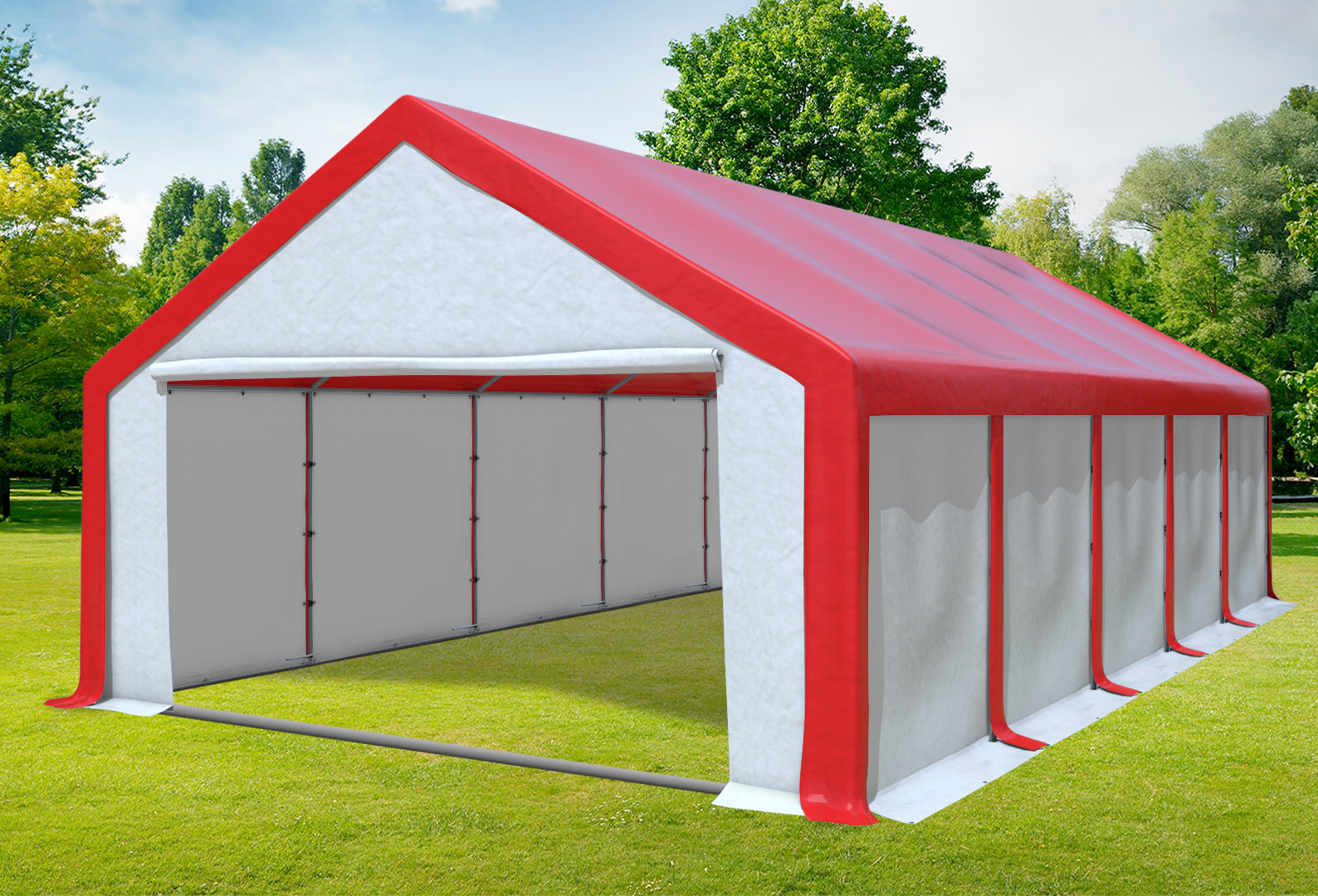 5x10 m Party tent / Marquee, PVC Red White