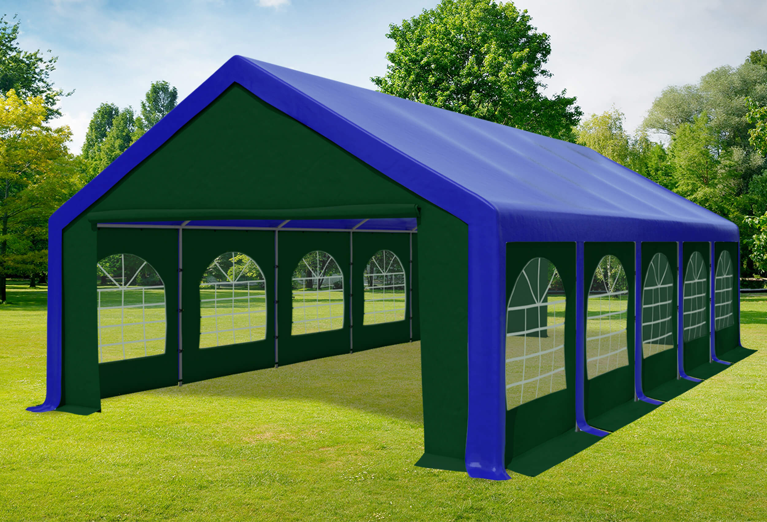5x10 m Party tent / Marquee, PVC Blue Green