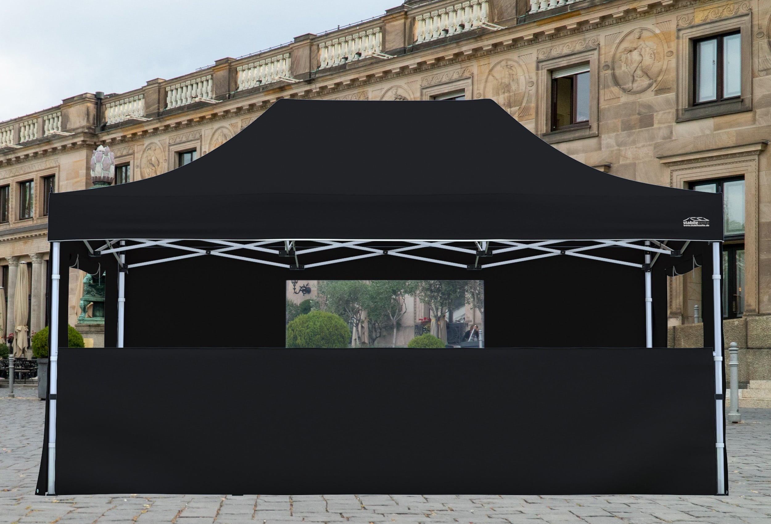 Folding tent half-wall SET 4 metres PROFESSIONAL BLACK