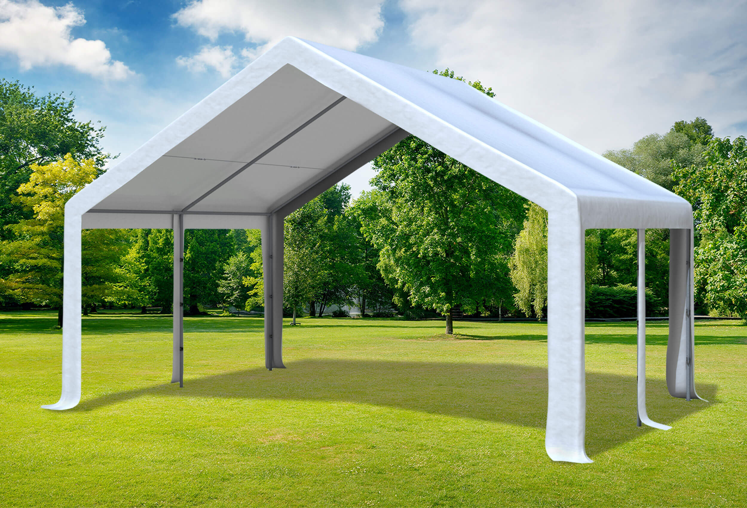 5x4 m Roof Tarpaulin PVC White incl. Accessories