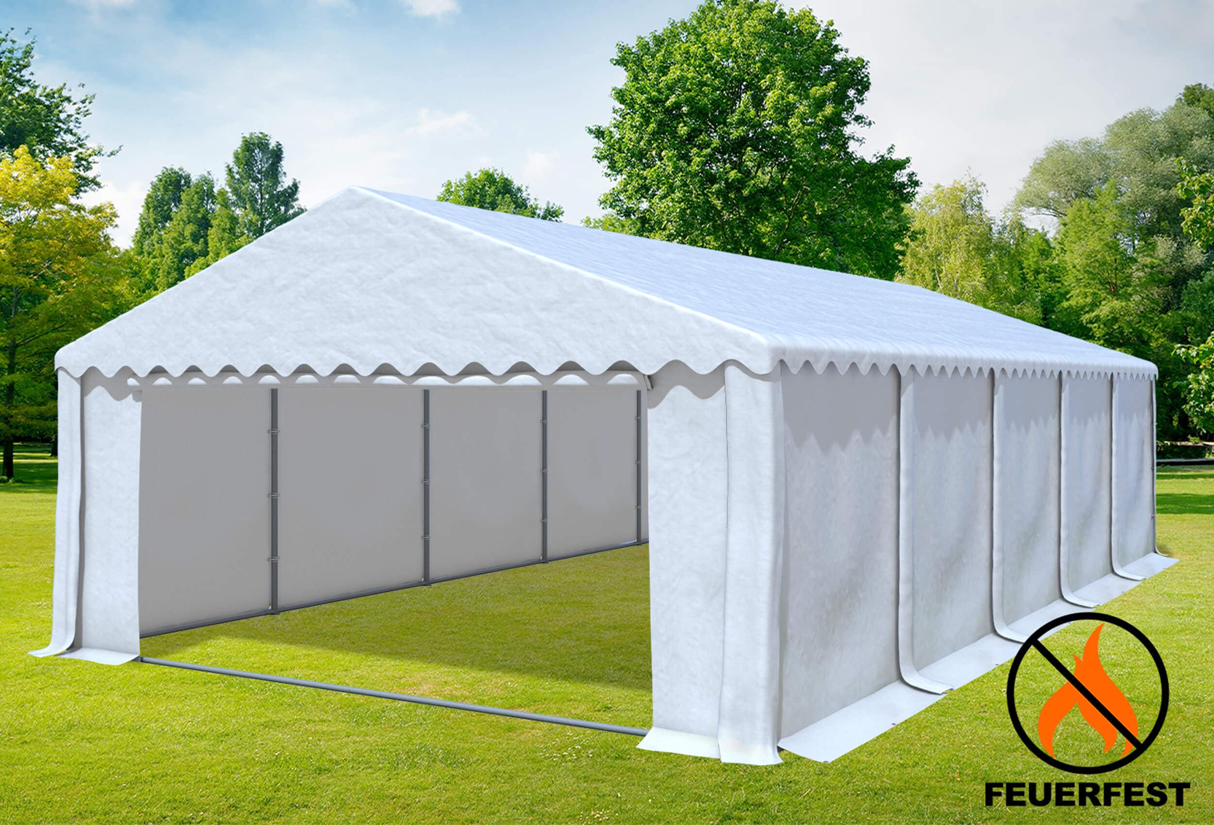 5x10 m Party tent / Marquee, PVC fireproof White