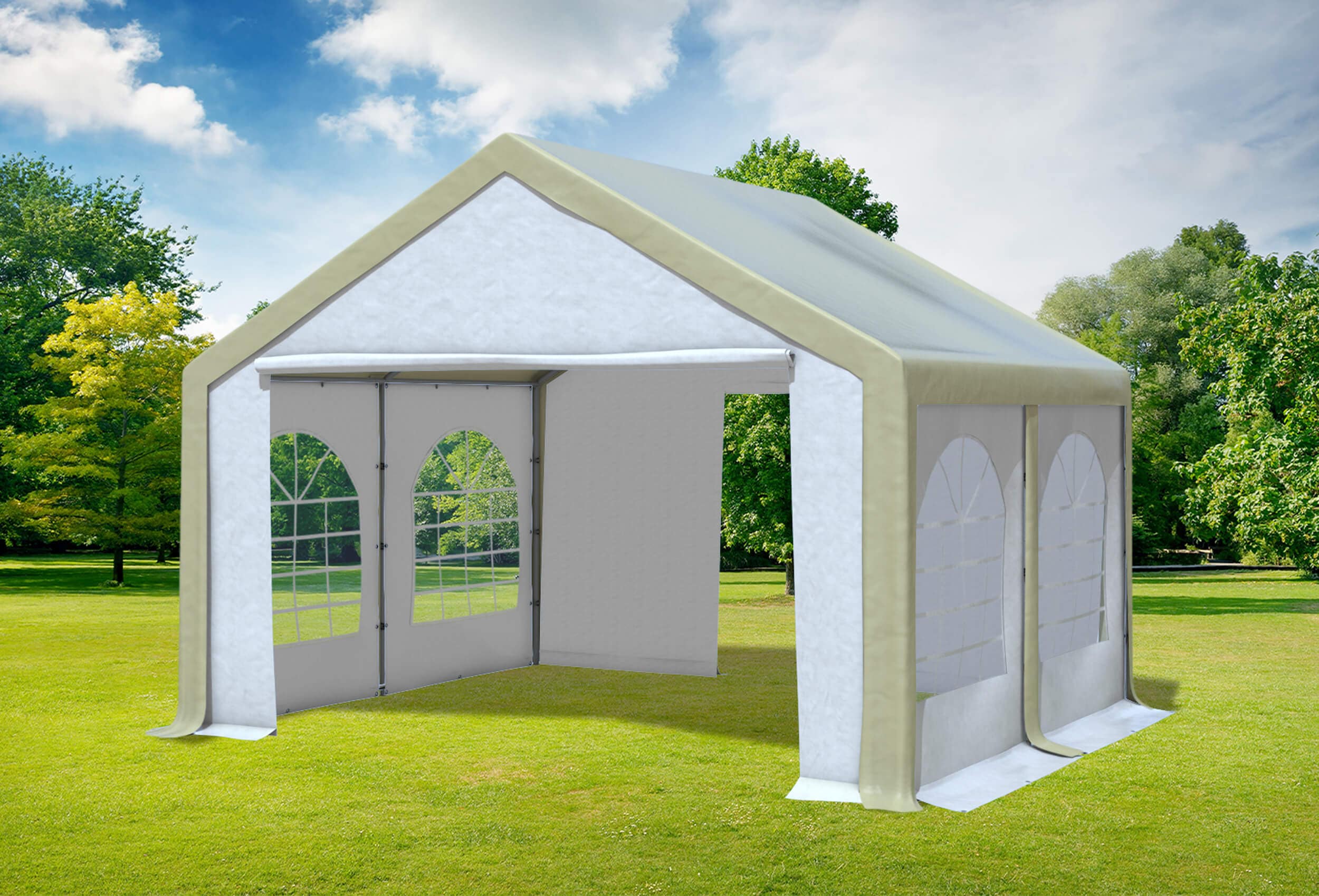 4x4 m Party tent / Marquee, PVC Brown White