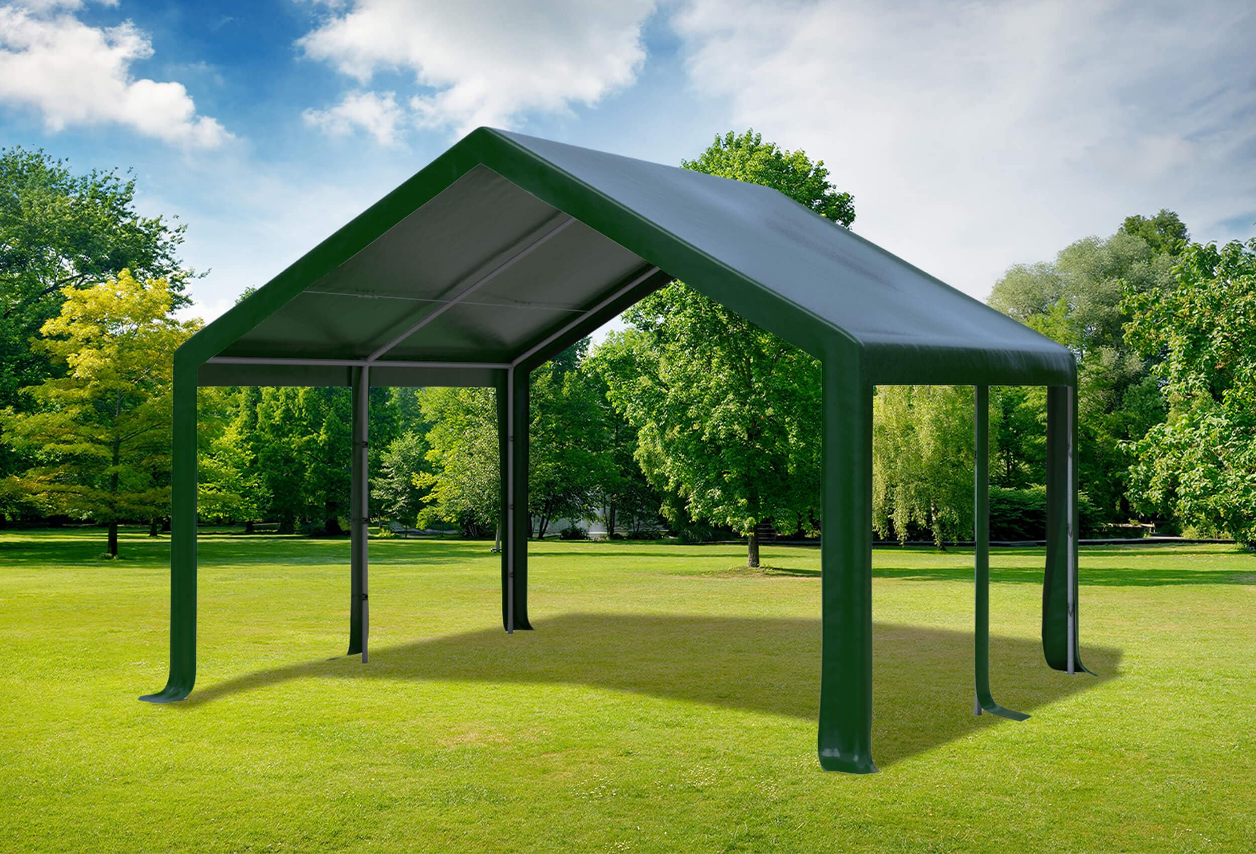 4x4 m PVC Roof Tarpaulin incl. Accessories Green