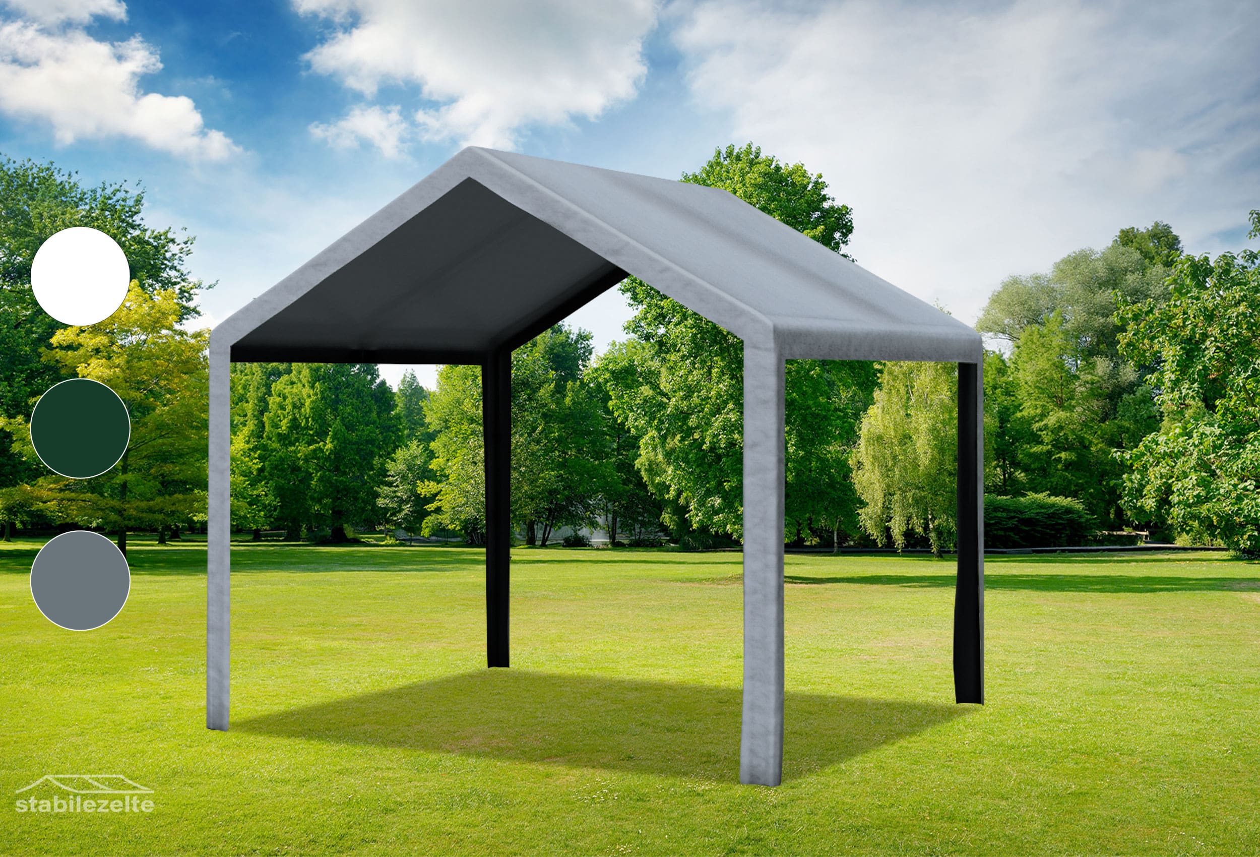 3x3 m PVC Roof Tarpaulin incl. Accessories Grey