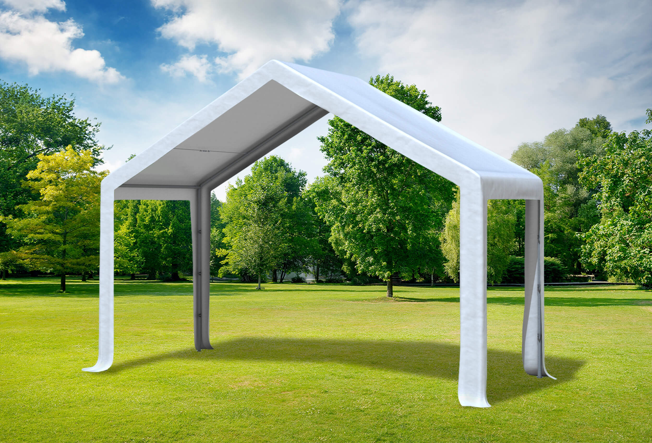 4x2 m Roof Tarpaulin PVC White incl. Accessories