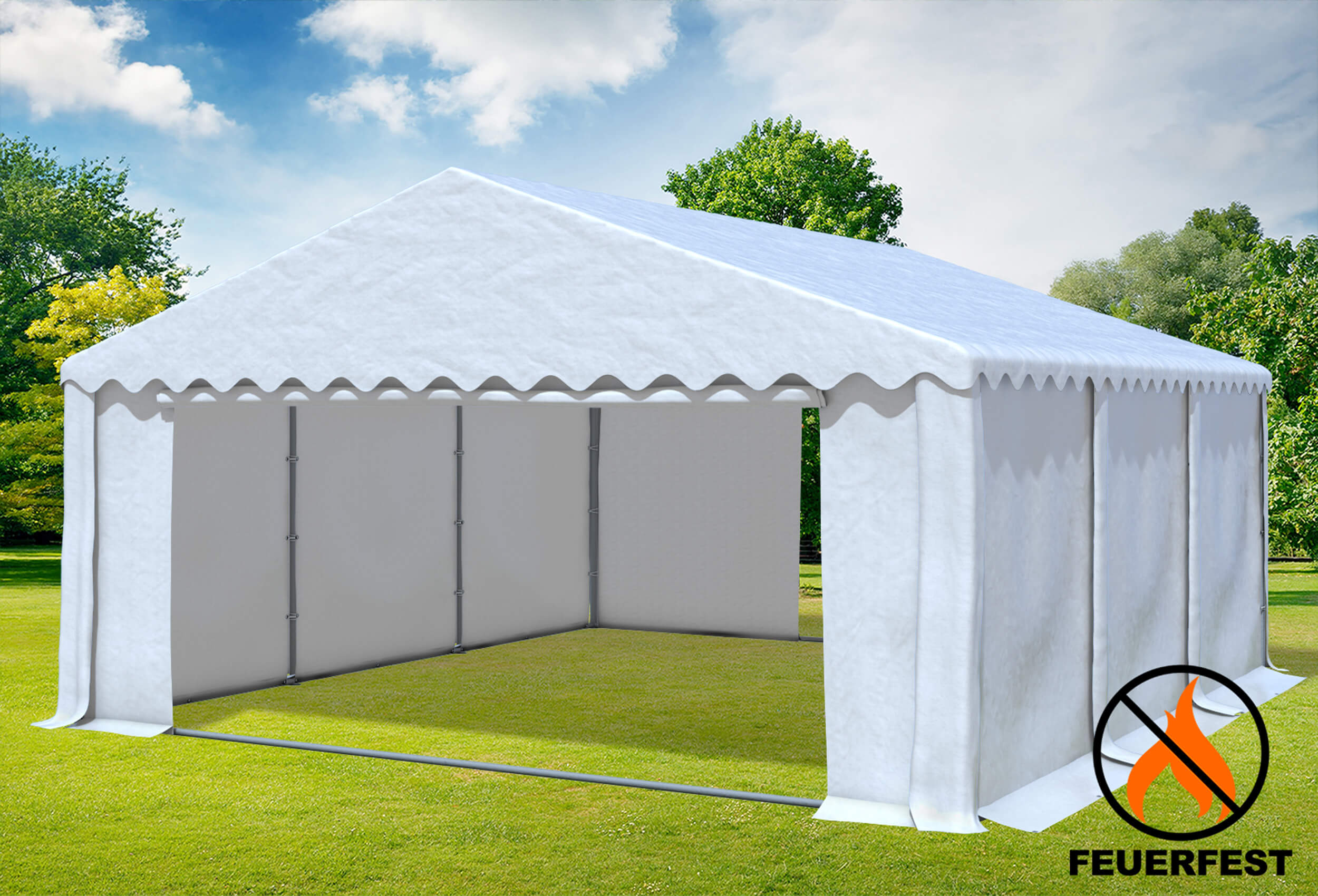 5x6 m Party tent / Marquee, PVC fireproof White