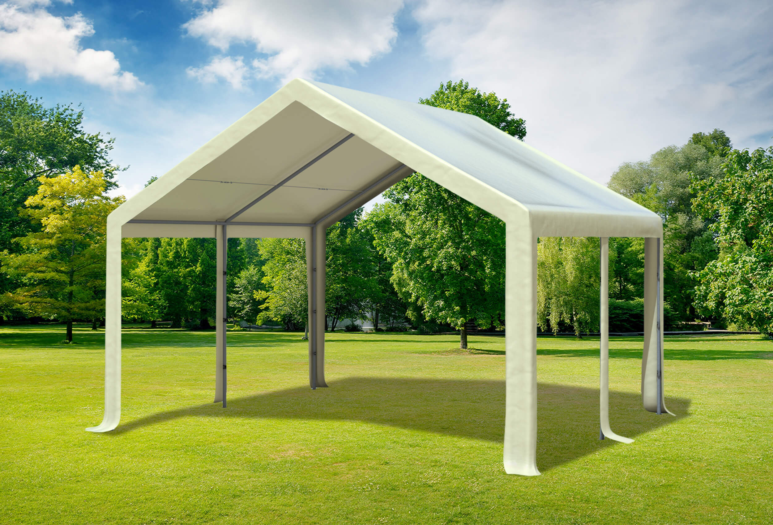 4x4 m PVC Roof Tarpaulin incl. Accessories Beige