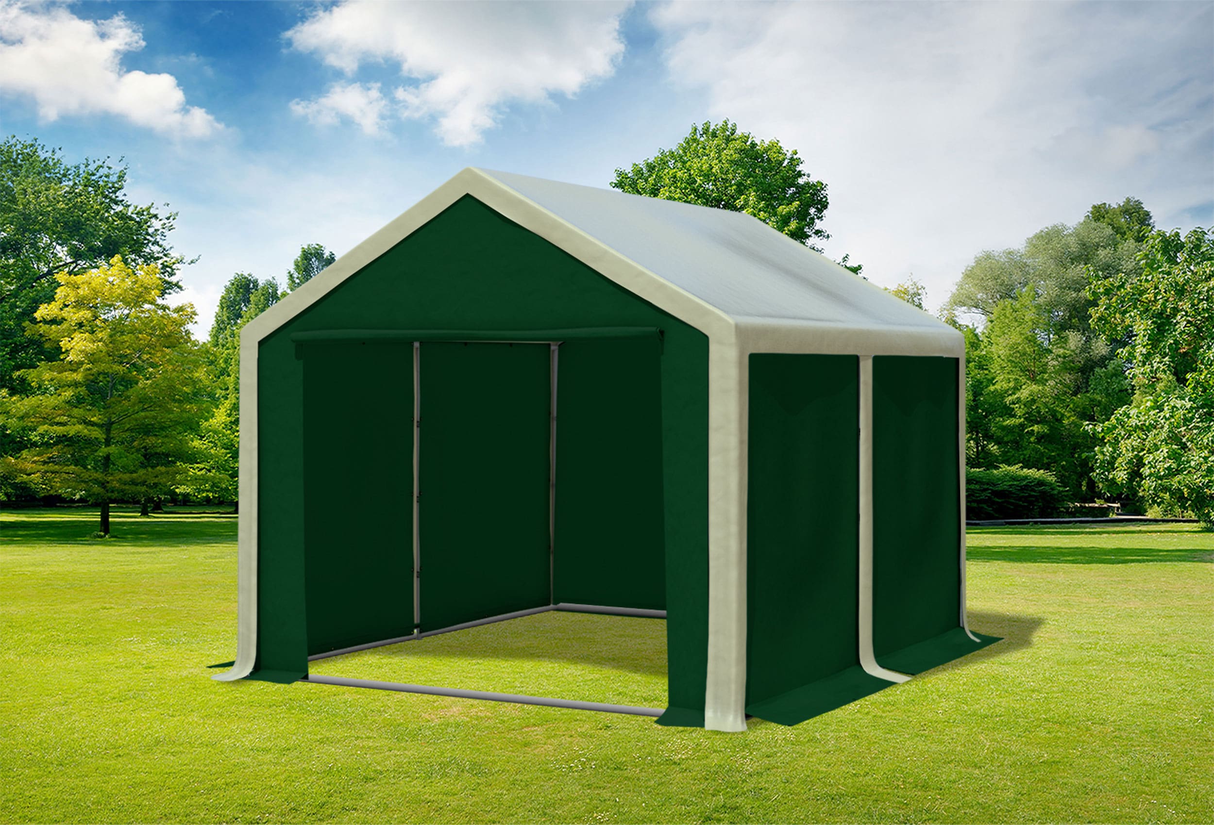 3x4 m Party tent / Marquee, PVC Brown Green