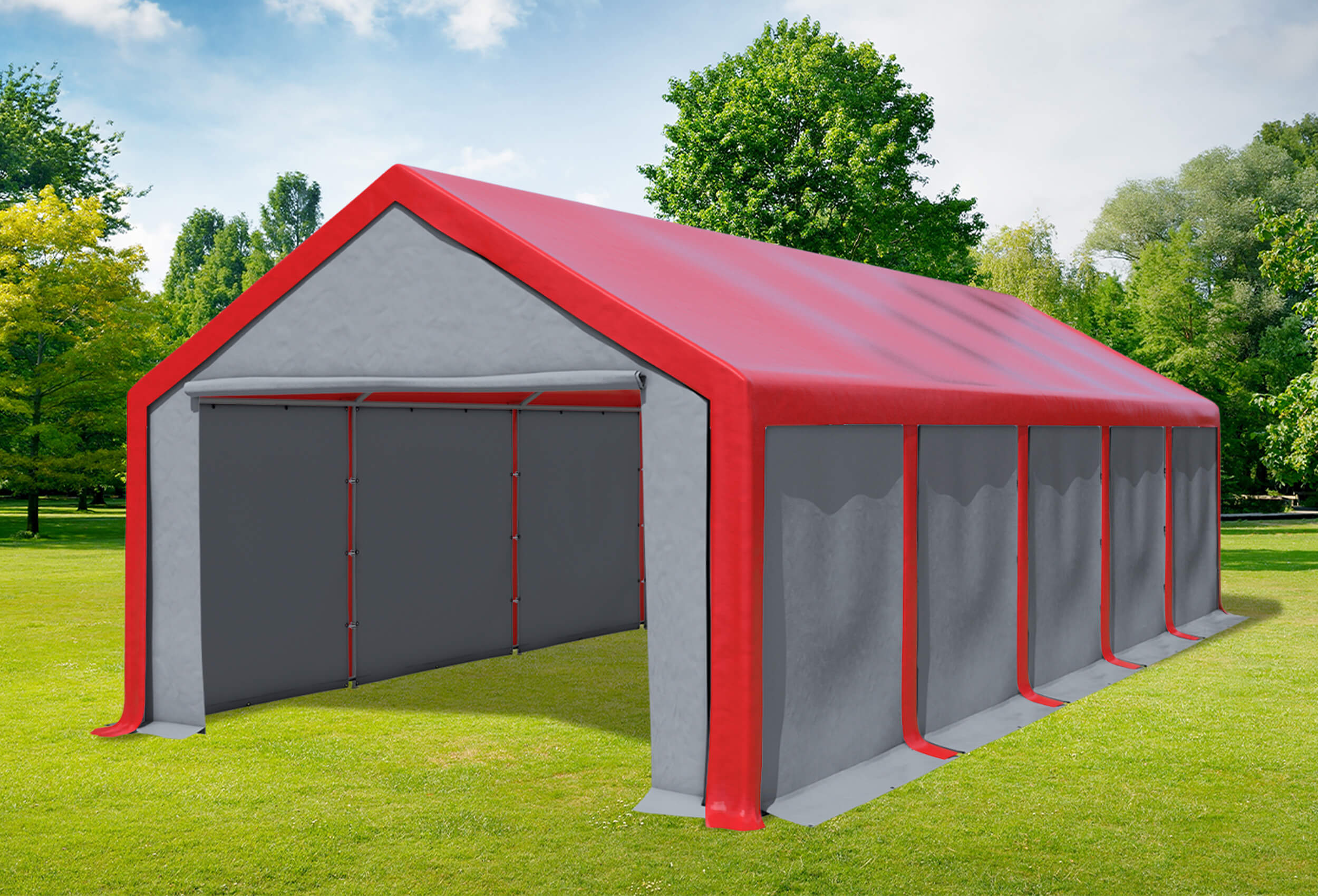4x10 m Party tent / Marquee, PVC Red Grey