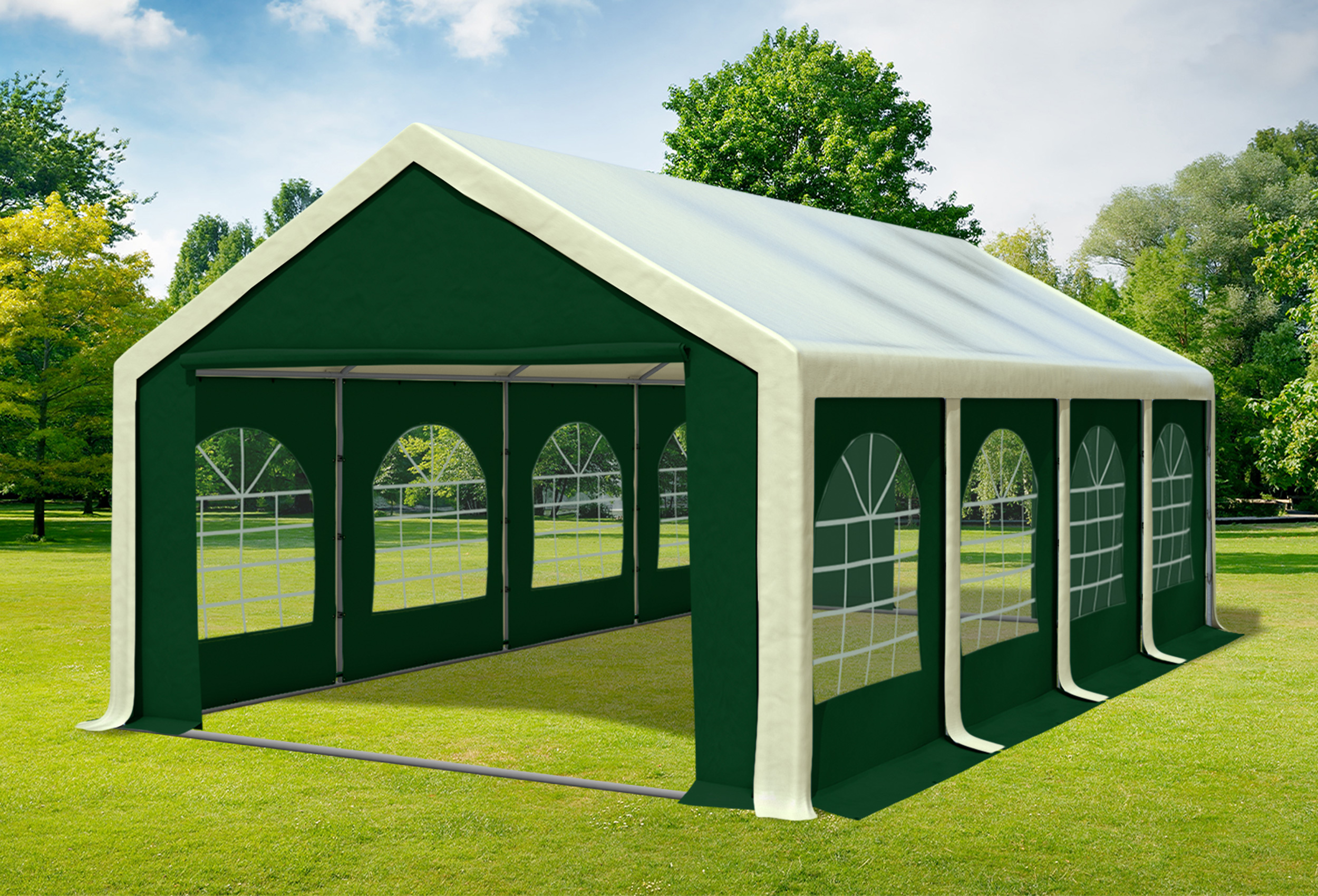 4x8 m Party tent / Marquee, PVC Beige Green