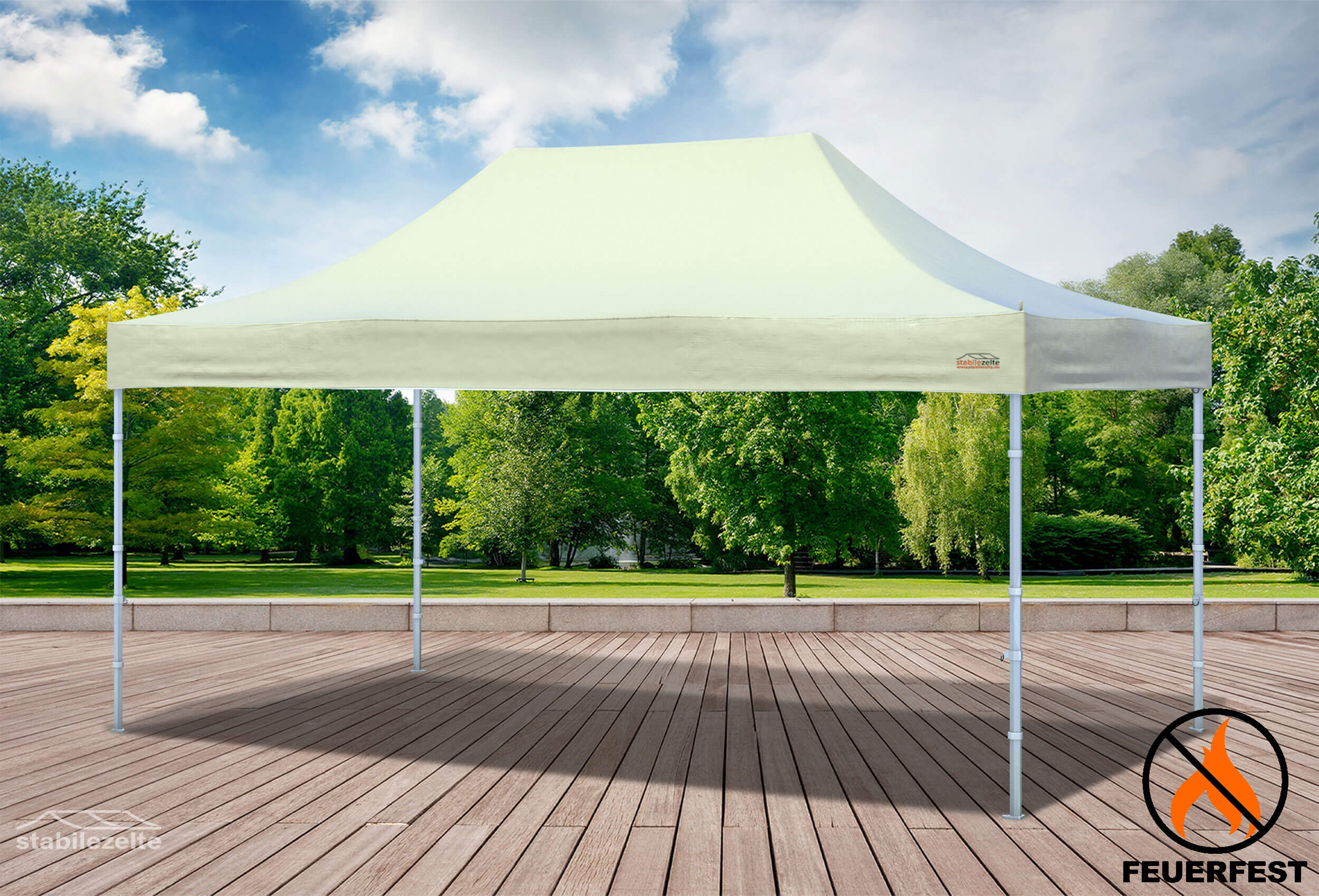 3x4.5 m Folding Tent Roof Tarpaulin, PVC FR, Beige