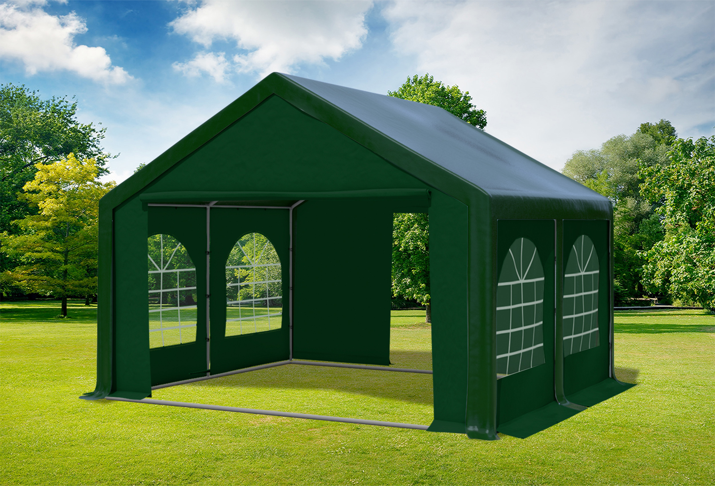 4x4 m Party tent / Marquee, PVC Green