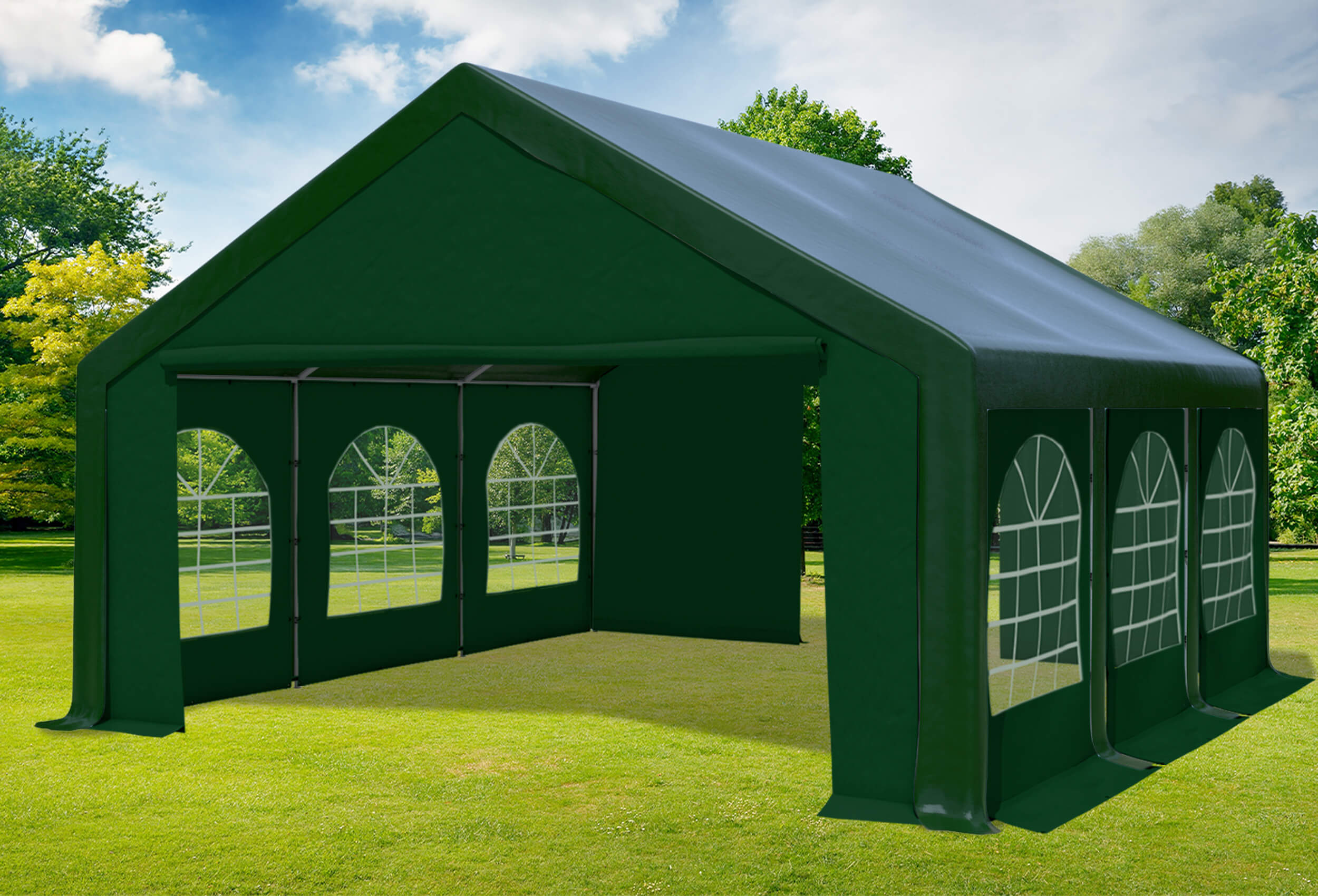 5x6 m Party tent / Marquee, PVC Green