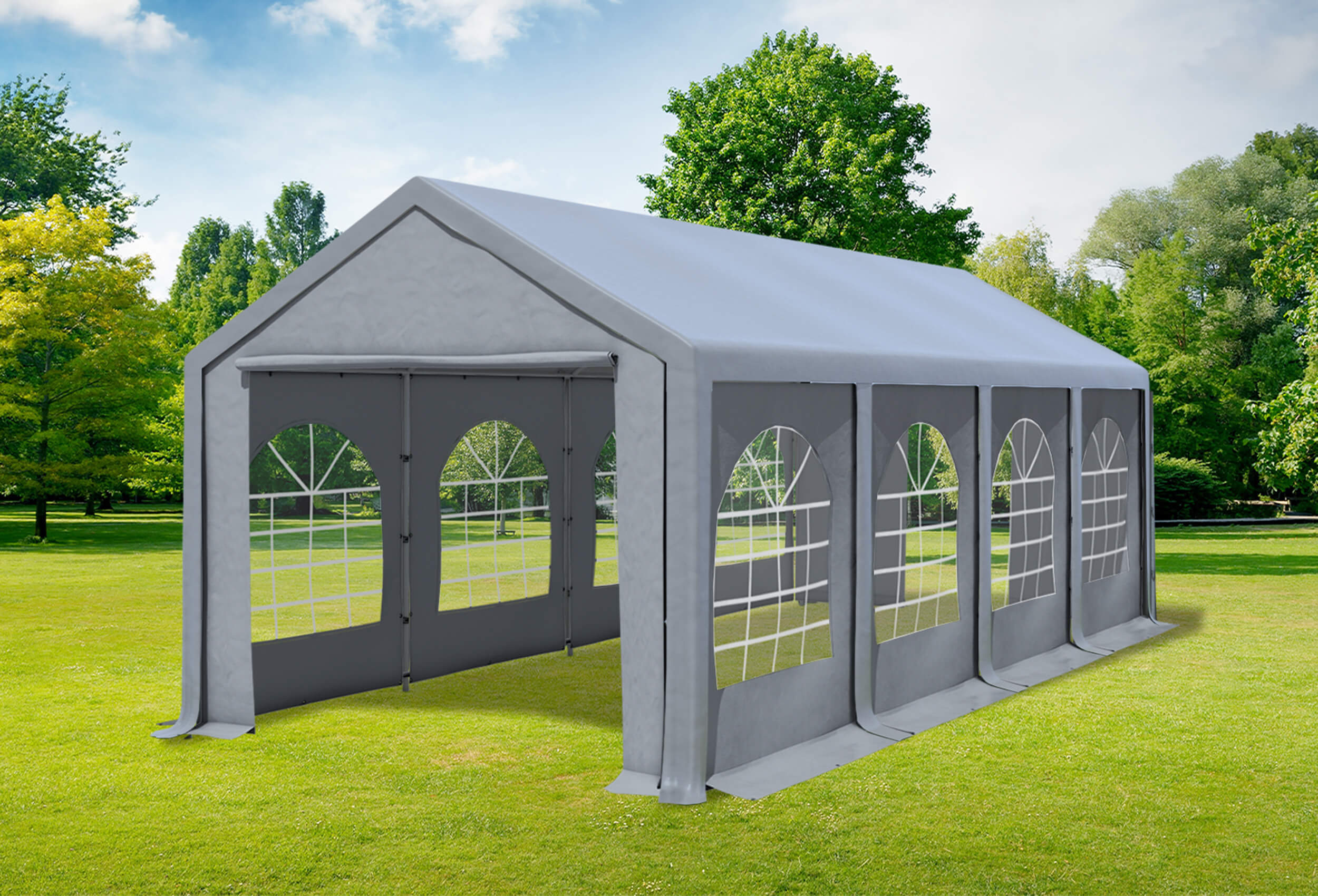 3x8 m Party tent / Marquee, PVC Grey