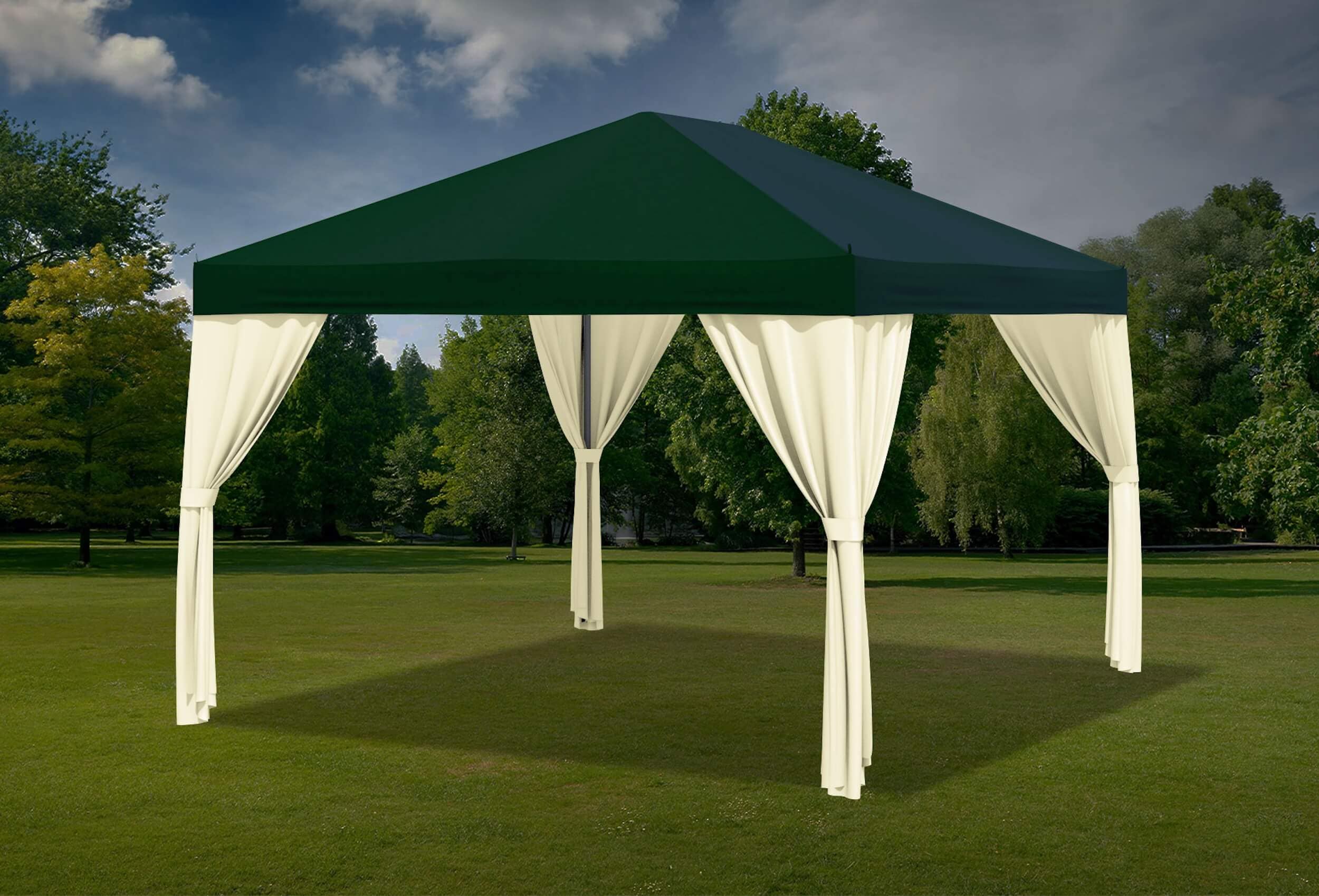 Seitenteile für einen Gartenpavillon Sahara 3 x 4m in geöffnetem Zustand