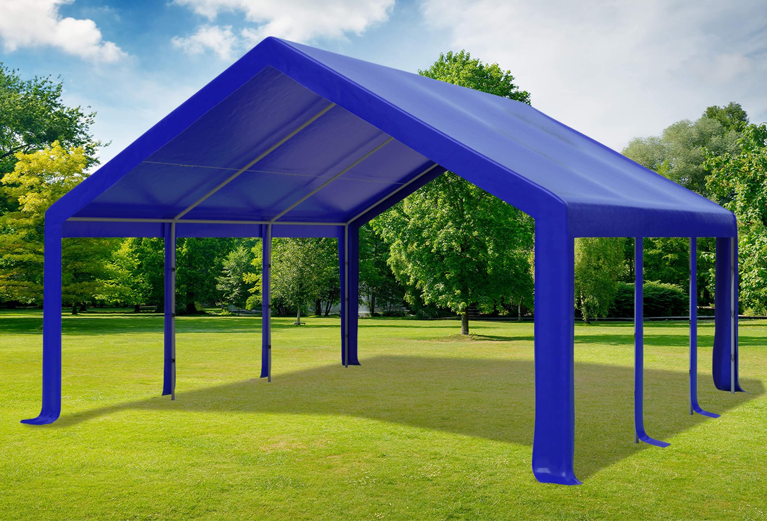 5x6 m PVC Roof Tarpaulin incl. Accessories Blue
