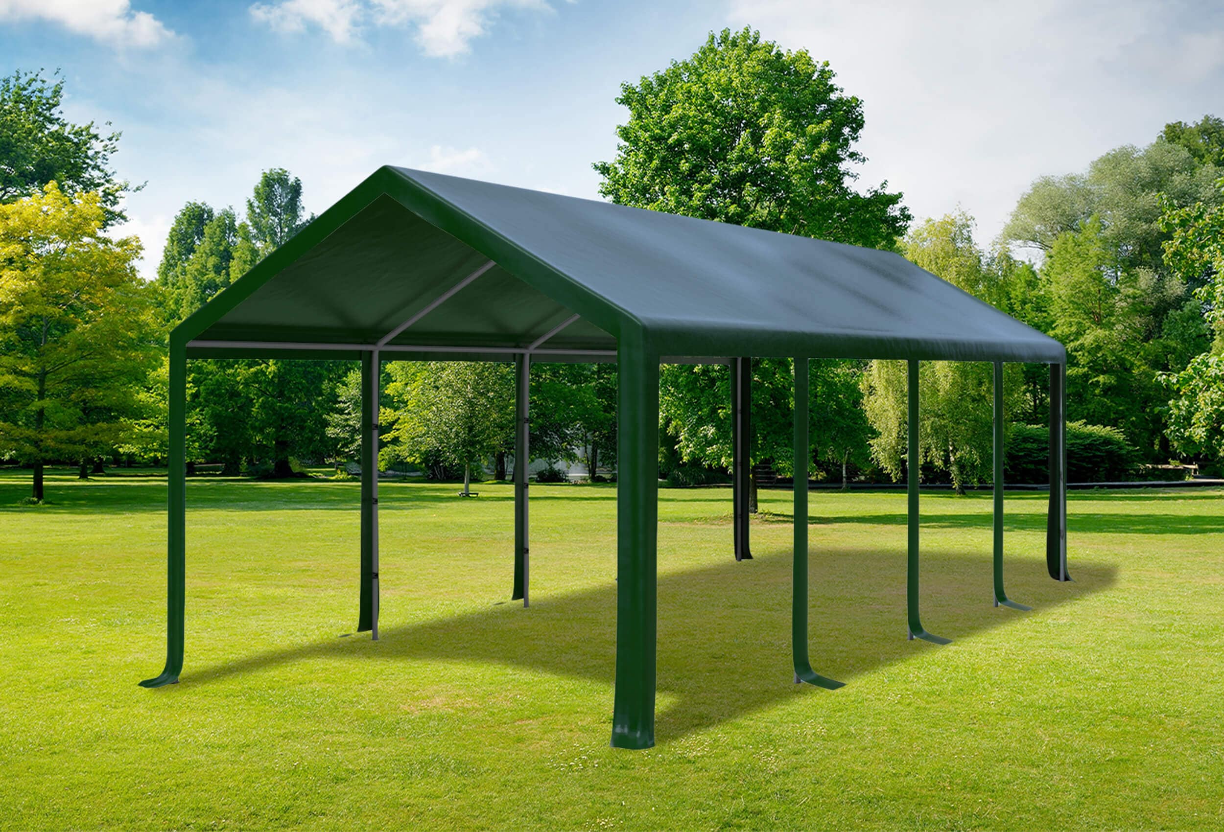 3x8 m PVC Roof Tarpaulin incl. Accessories Green