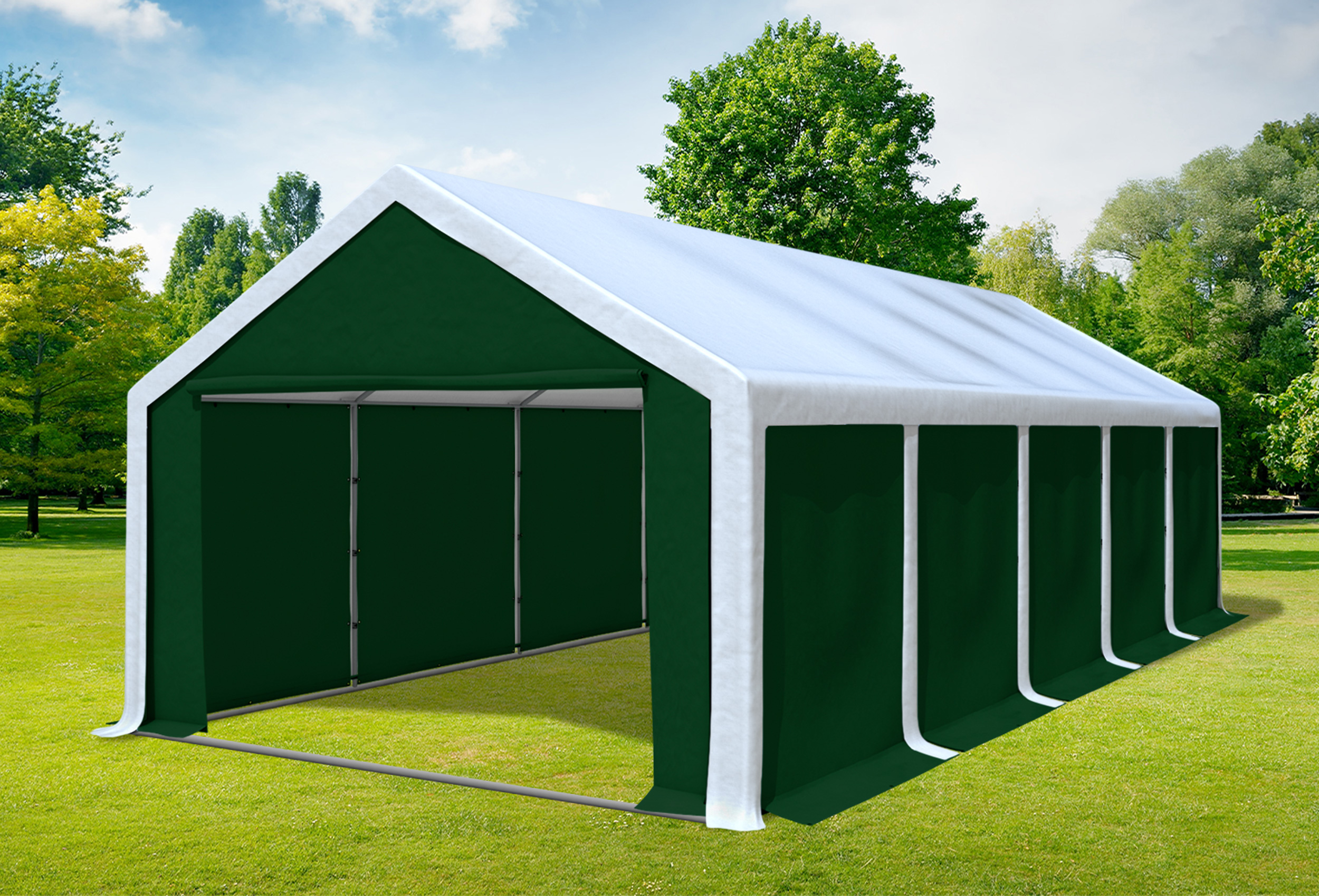 4x10 m Party tent / Marquee, PVC White Green