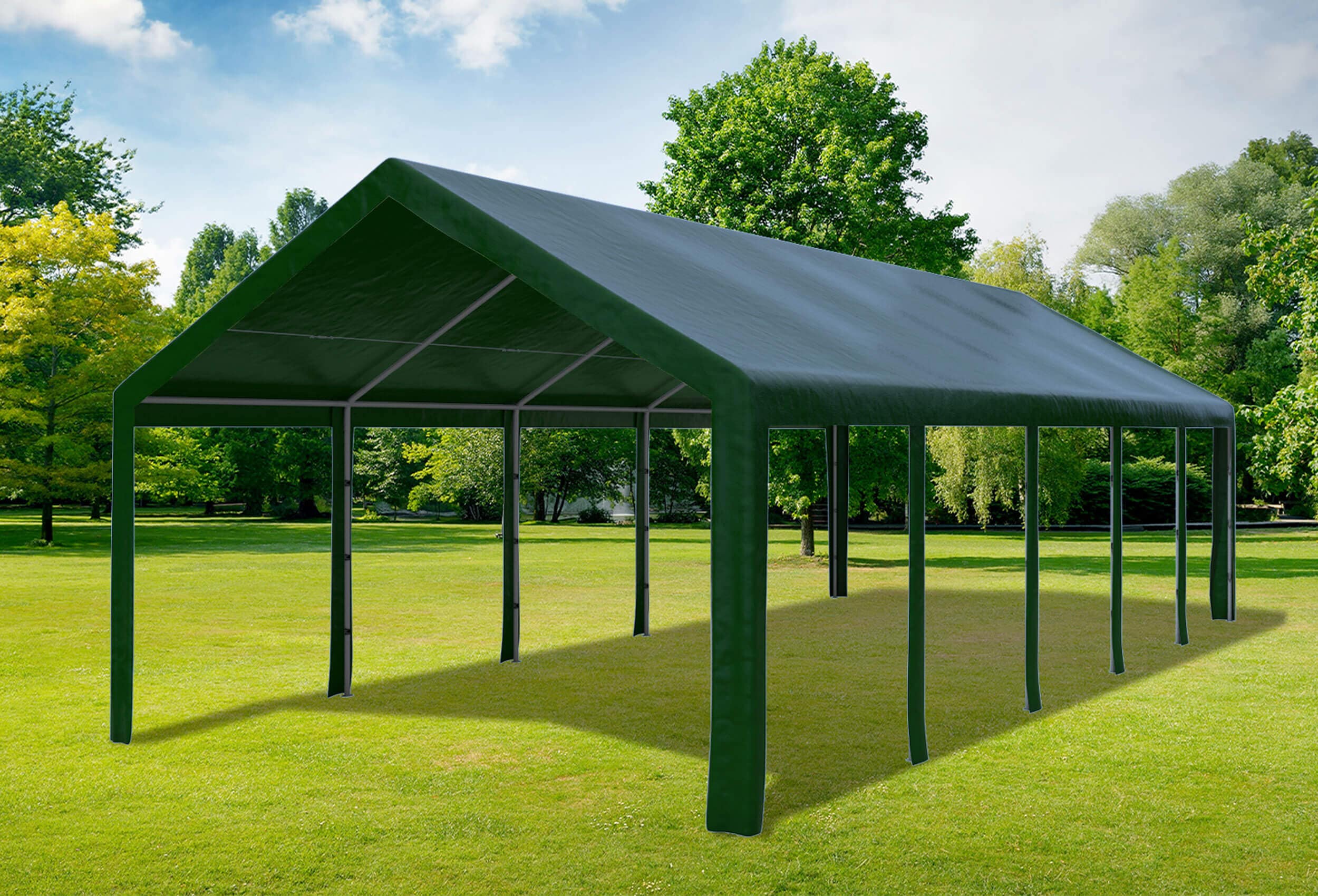 4x10 m Roof Tarpaulin PE incl. Accessories Green