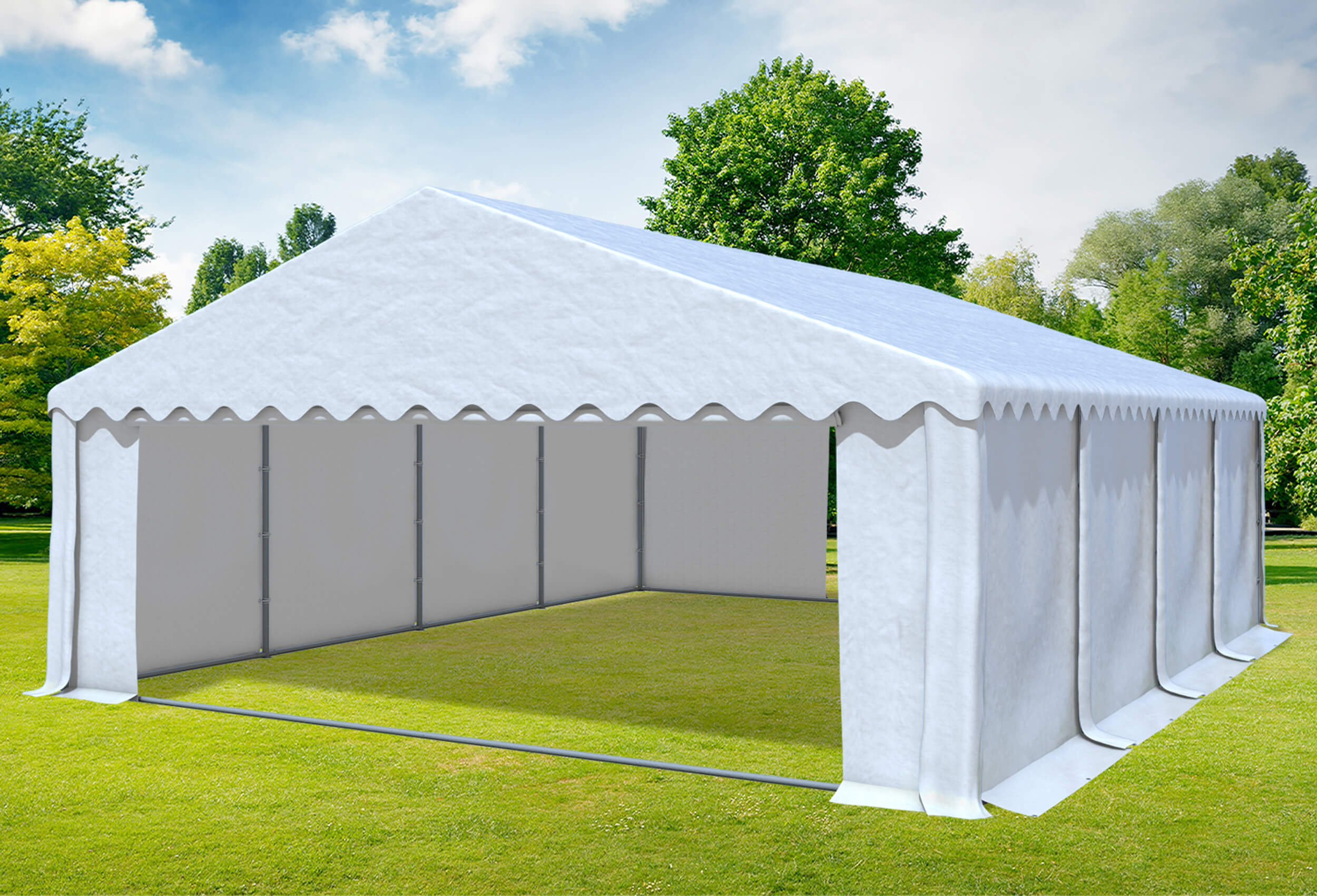 6x8 m Party tent / Marquee, PVC White