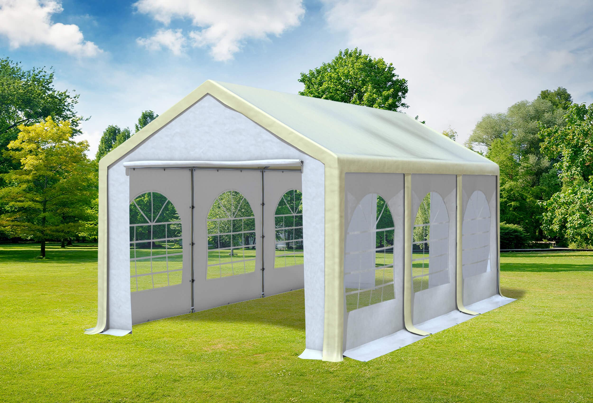 3x6 m Party tent / Marquee, PVC Beige White