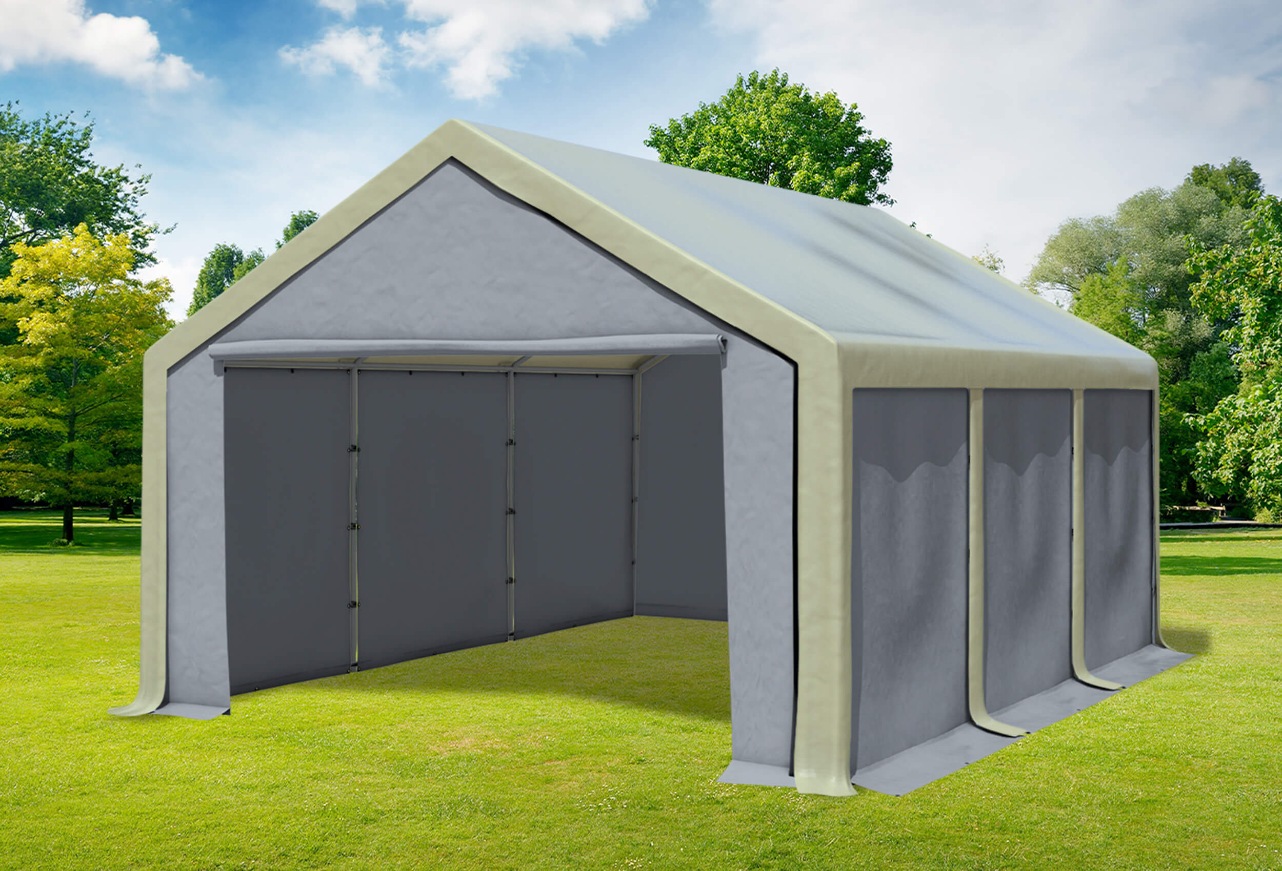 4x6 m Party tent / Marquee, PVC Brown Grey