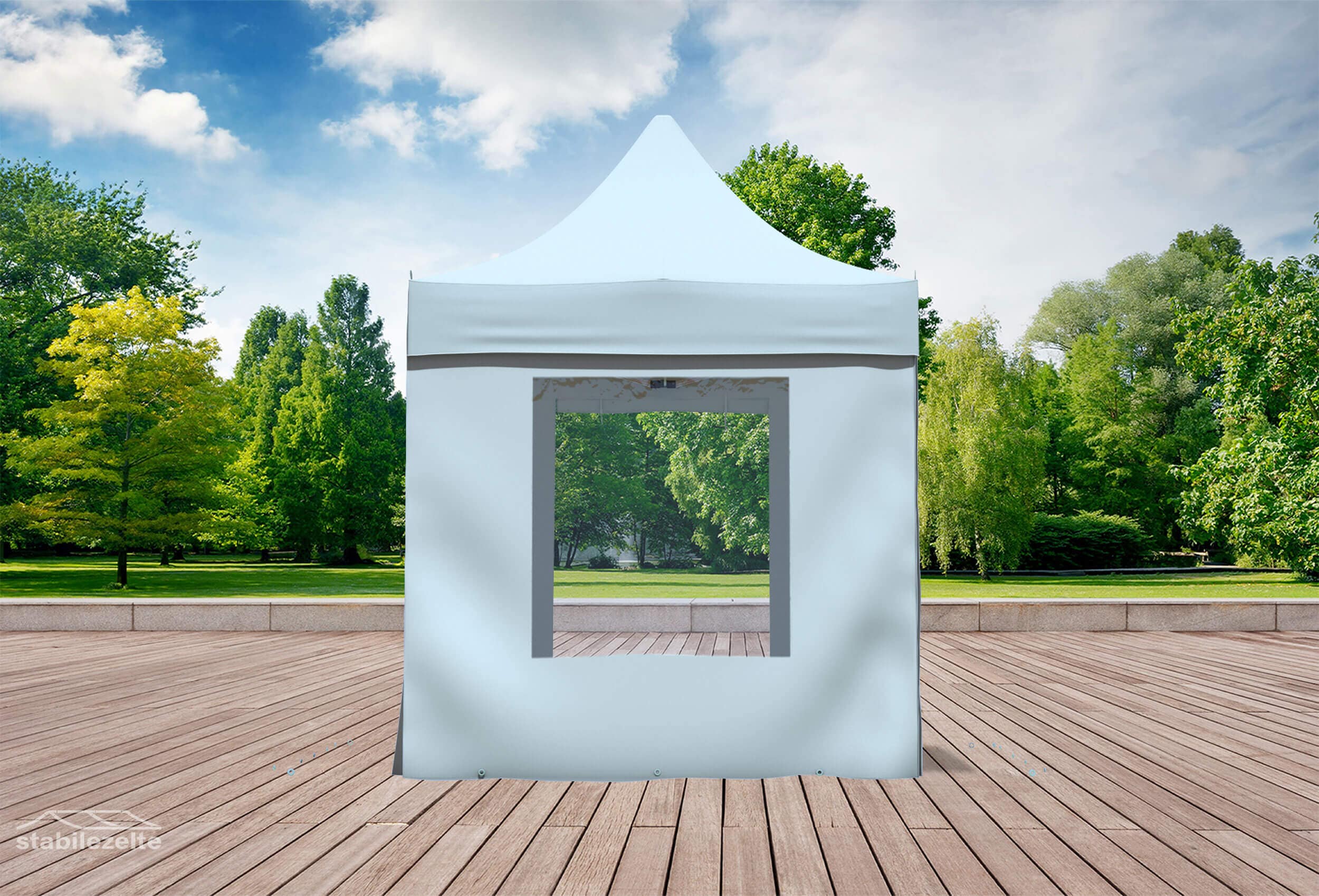Folding tent side section with WINDOW 2 metres GREY