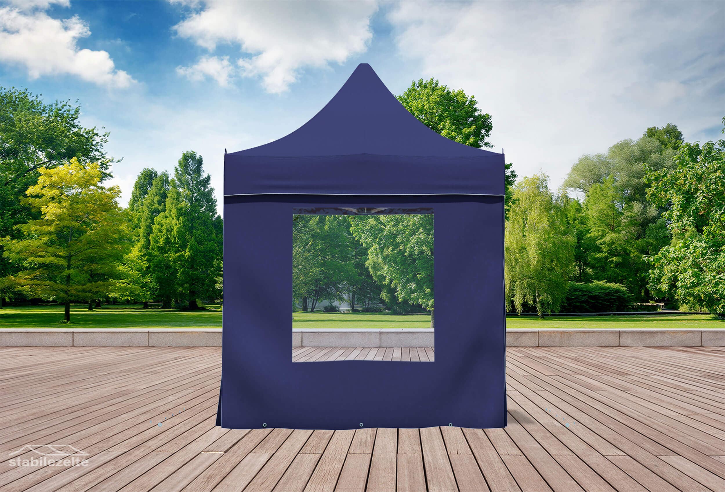 Folding tent side section with WINDOW 2 metres BLUE