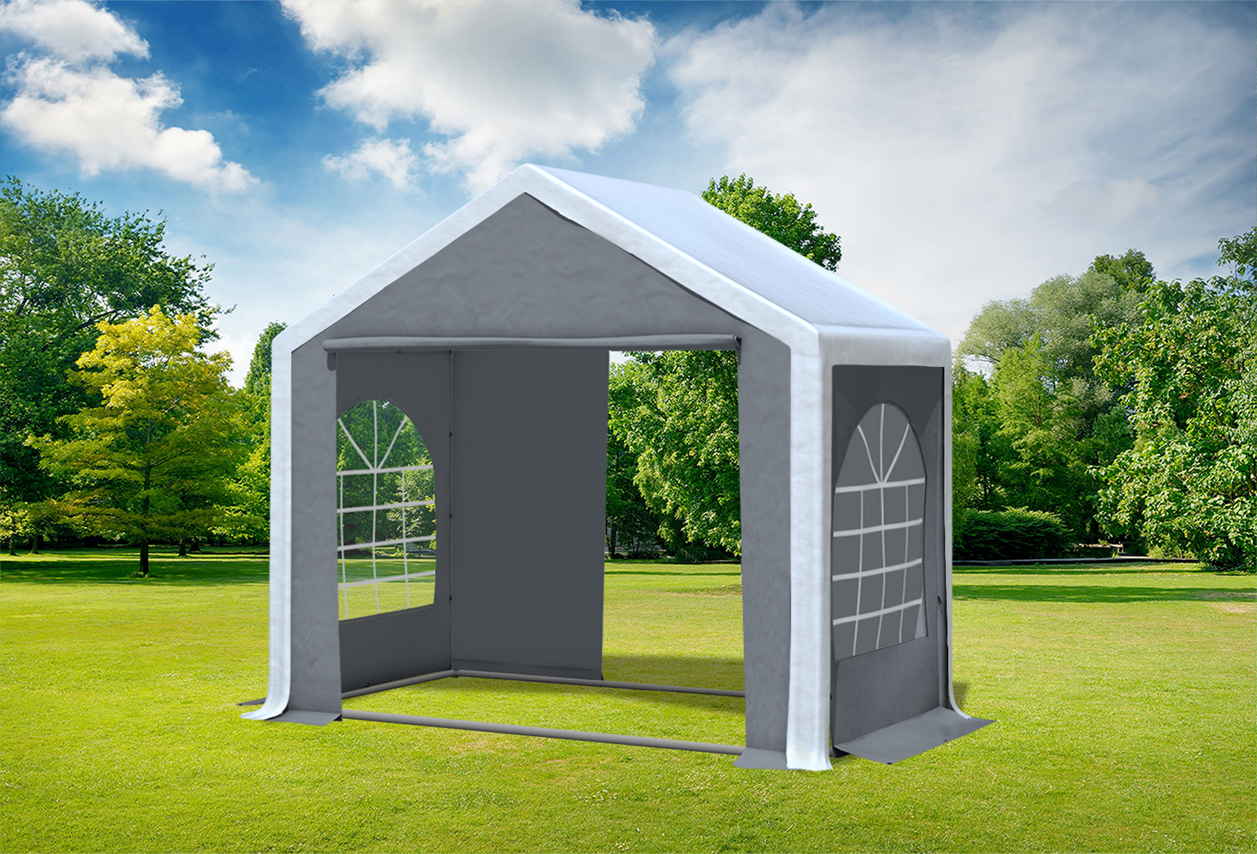3x2 m Party tent / Marquee, PVC White Grey