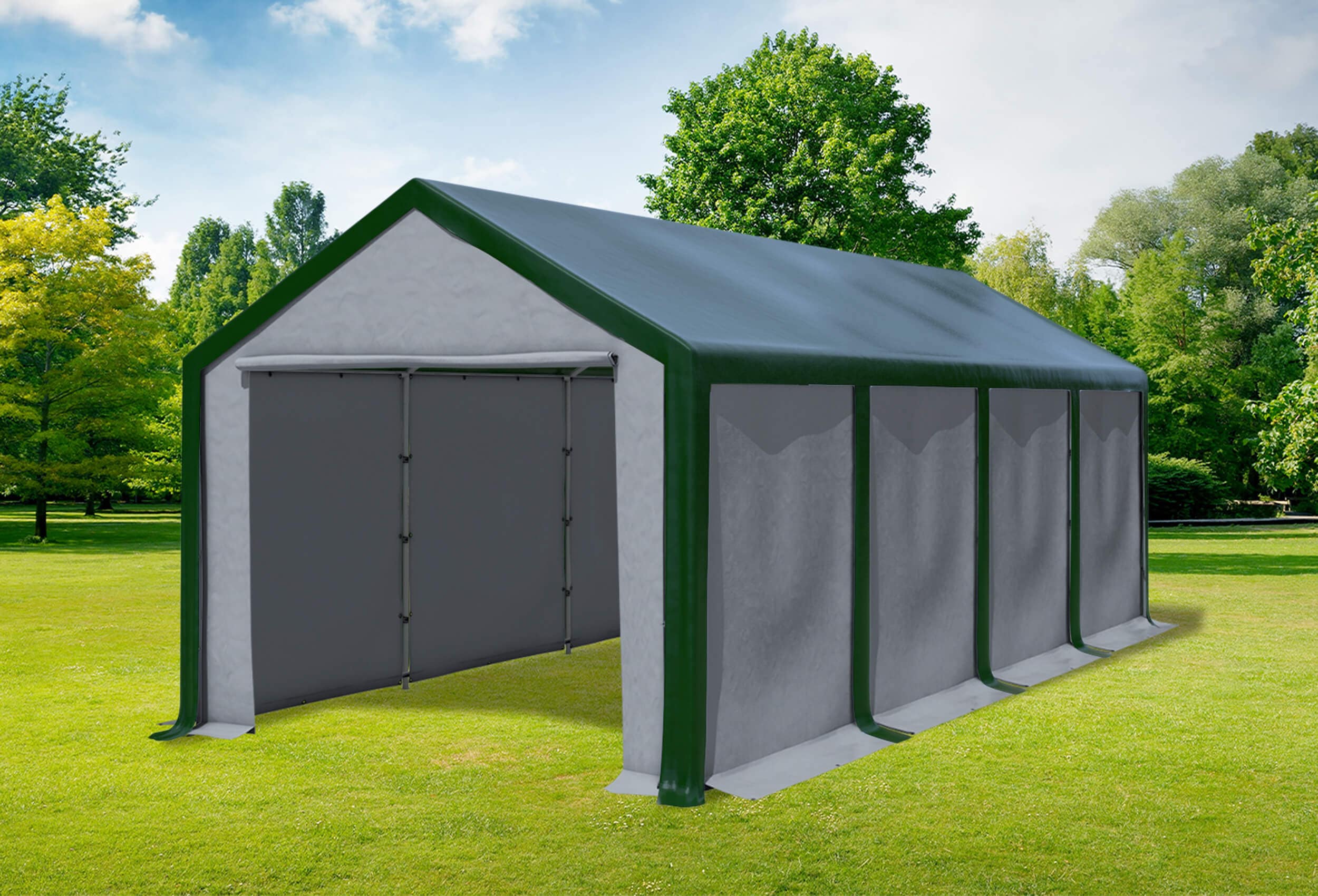 3x8 m Party tent / Marquee, PVC Green Grey