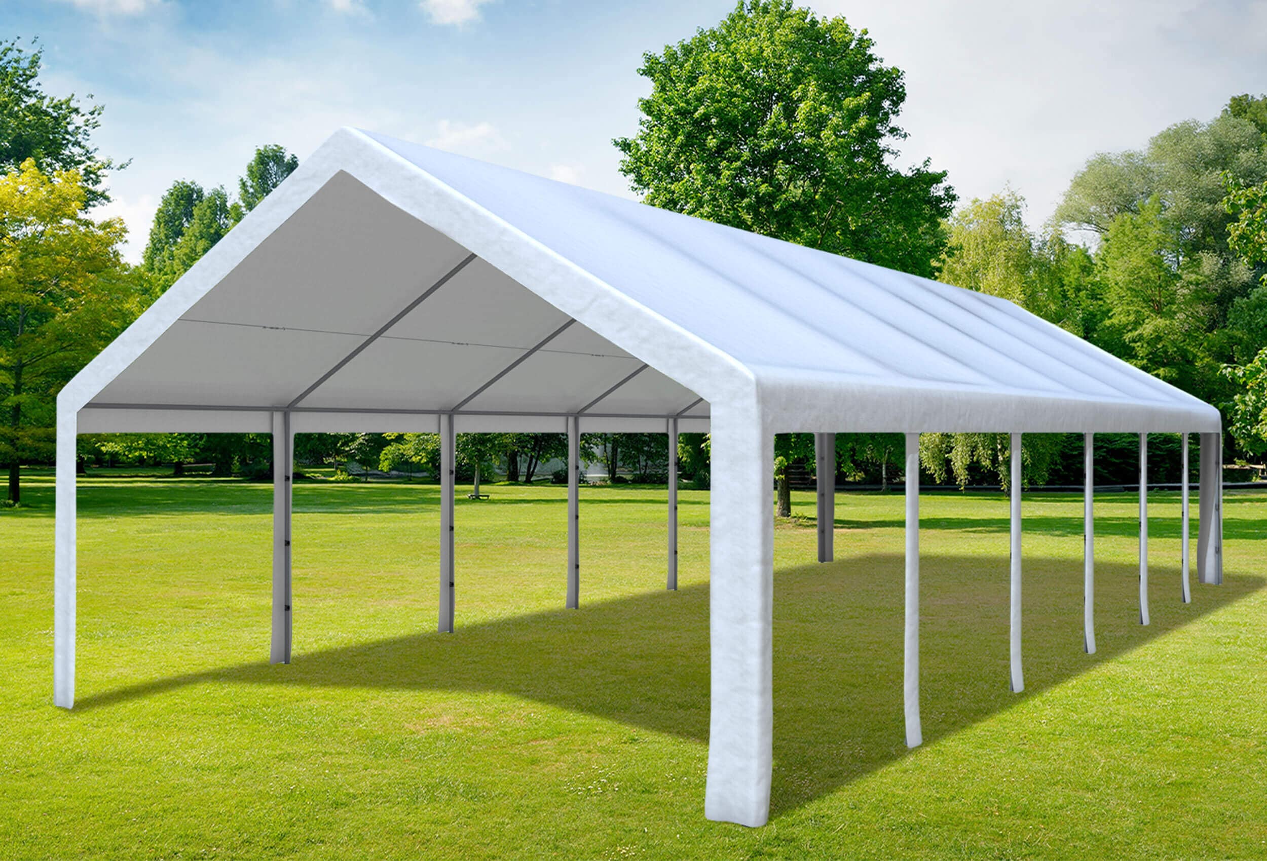 5x12 m Roof Tarpaulin PE White incl. Accessories