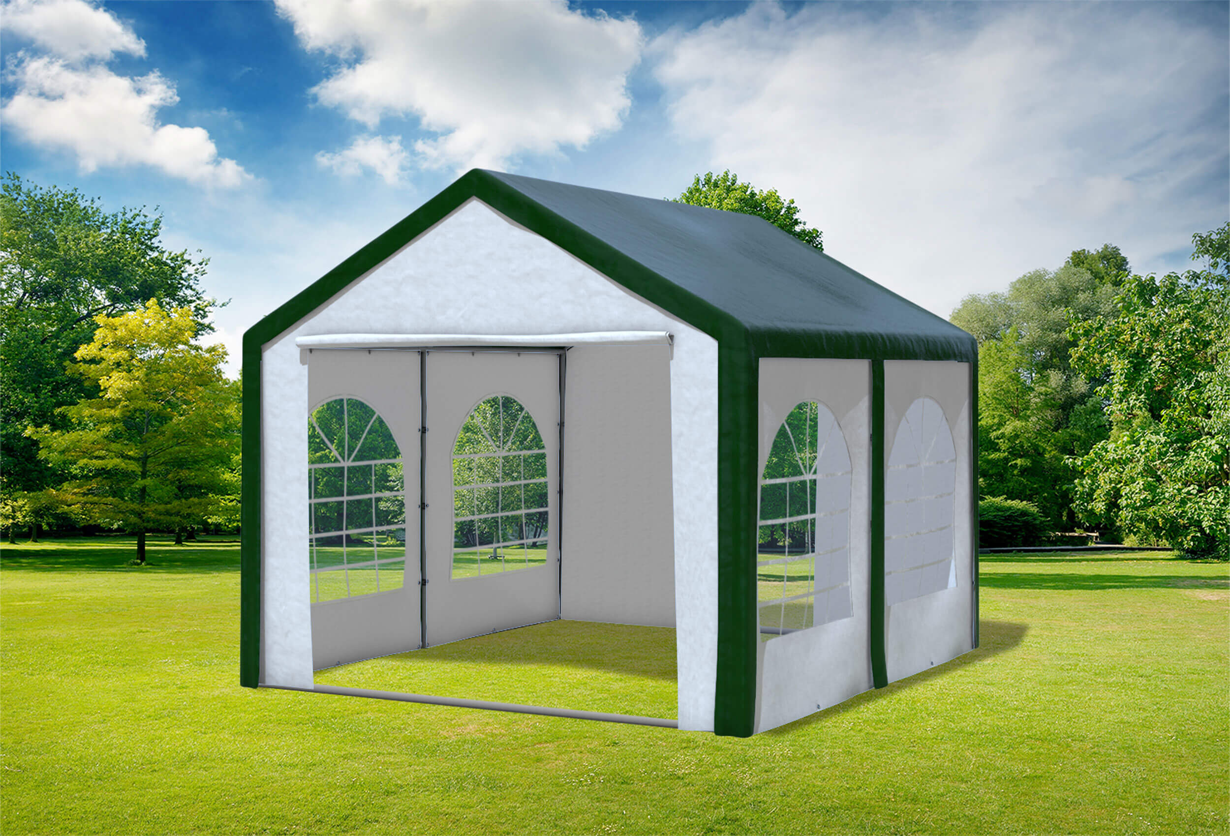 3x4 m Party tent / Marquee, PE Green White
