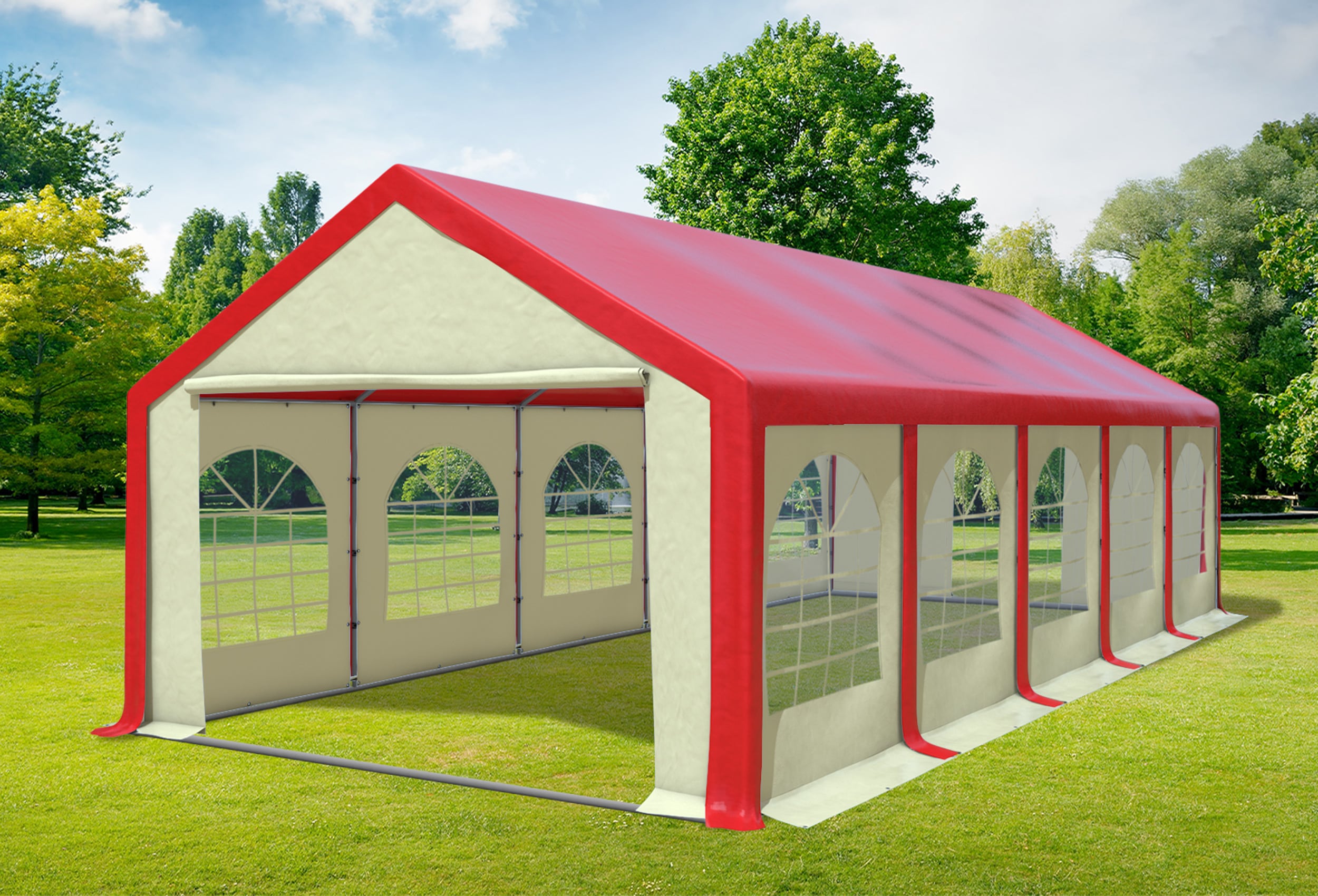 4x10 m Party tent / Marquee, PVC Red Beige