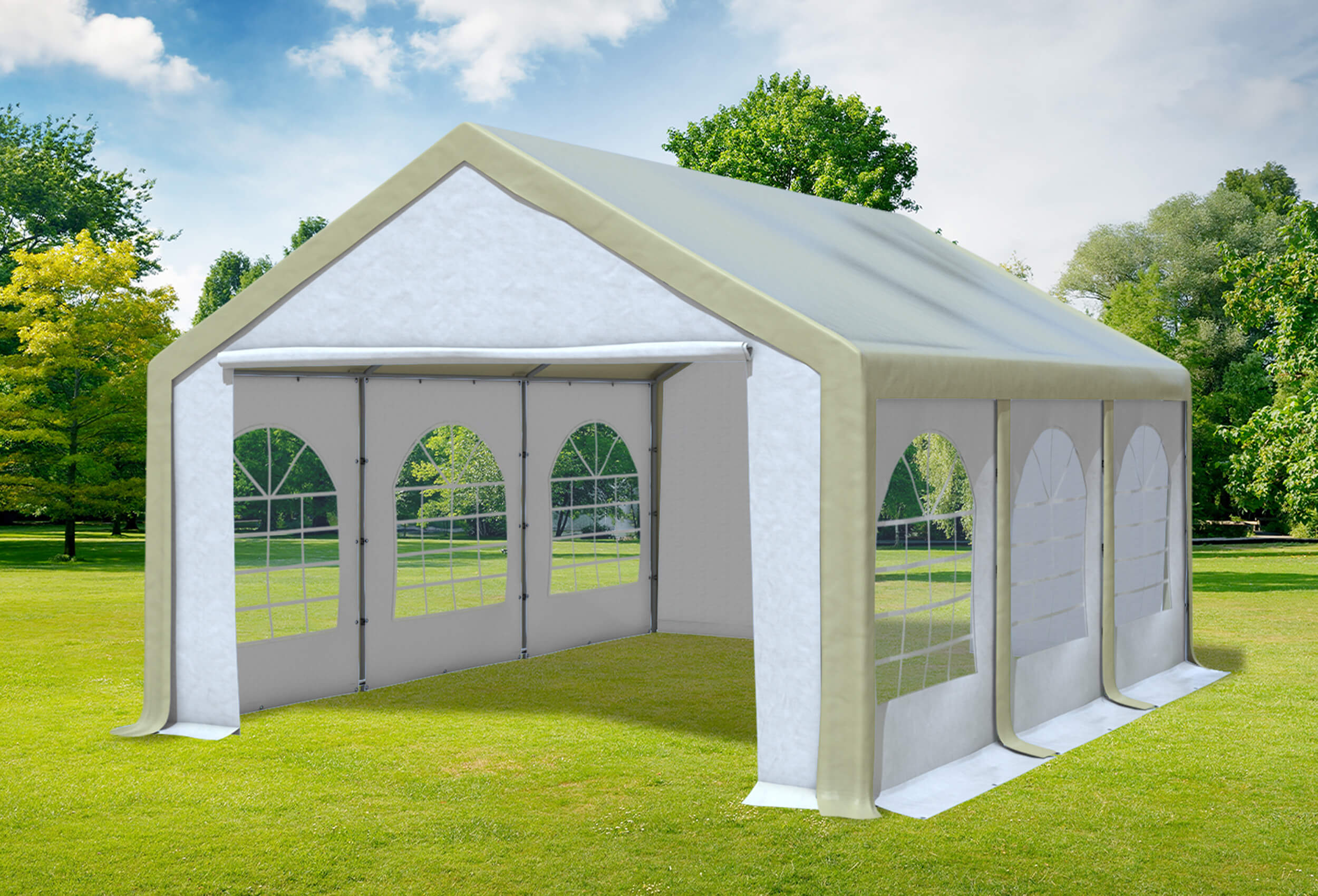 4x6 m Party tent / Marquee, PVC Brown White