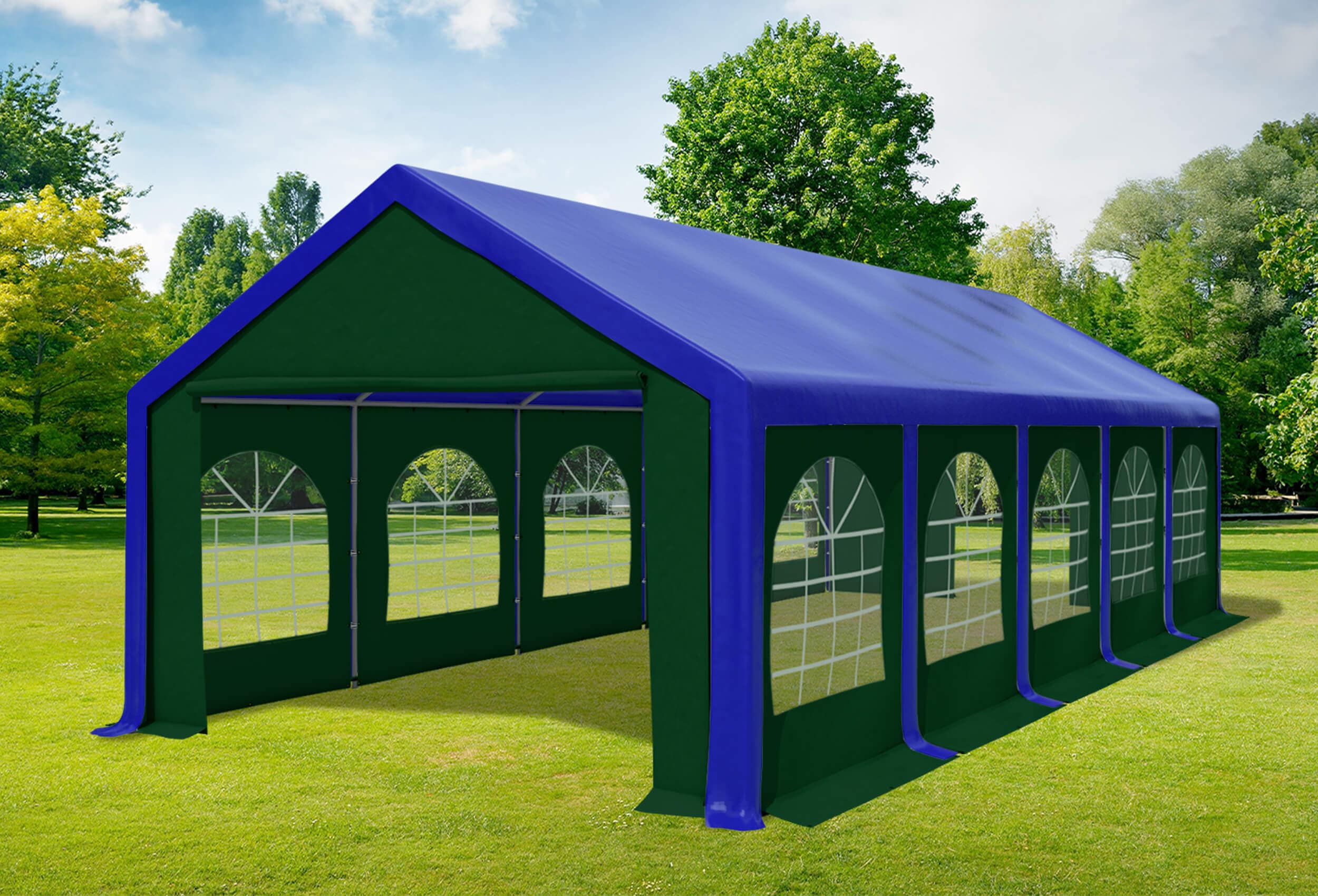 4x10 m Party tent / Marquee, PVC Blue Green
