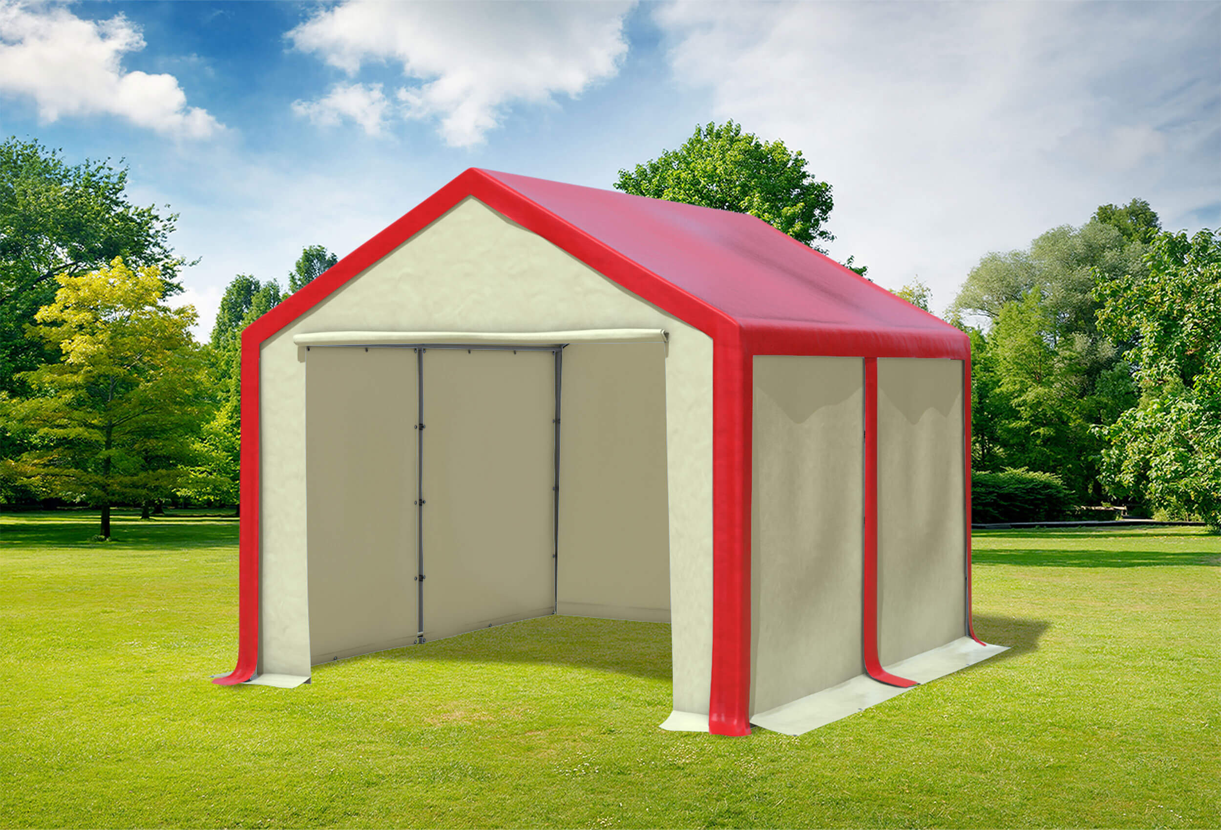 3x4 m Party tent / Marquee, PVC Red Beige