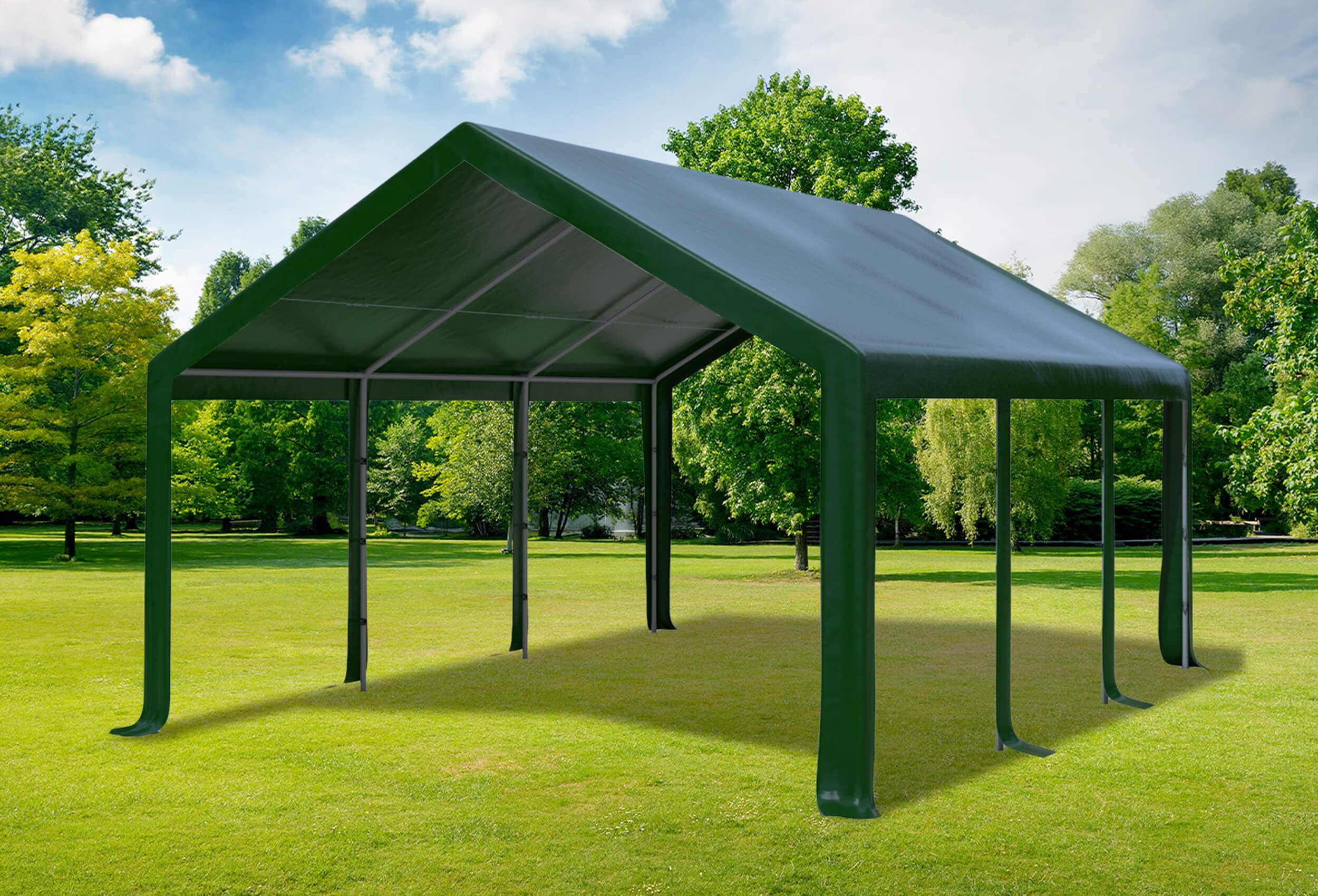 4x6 m PVC Roof Tarpaulin incl. Accessories Green