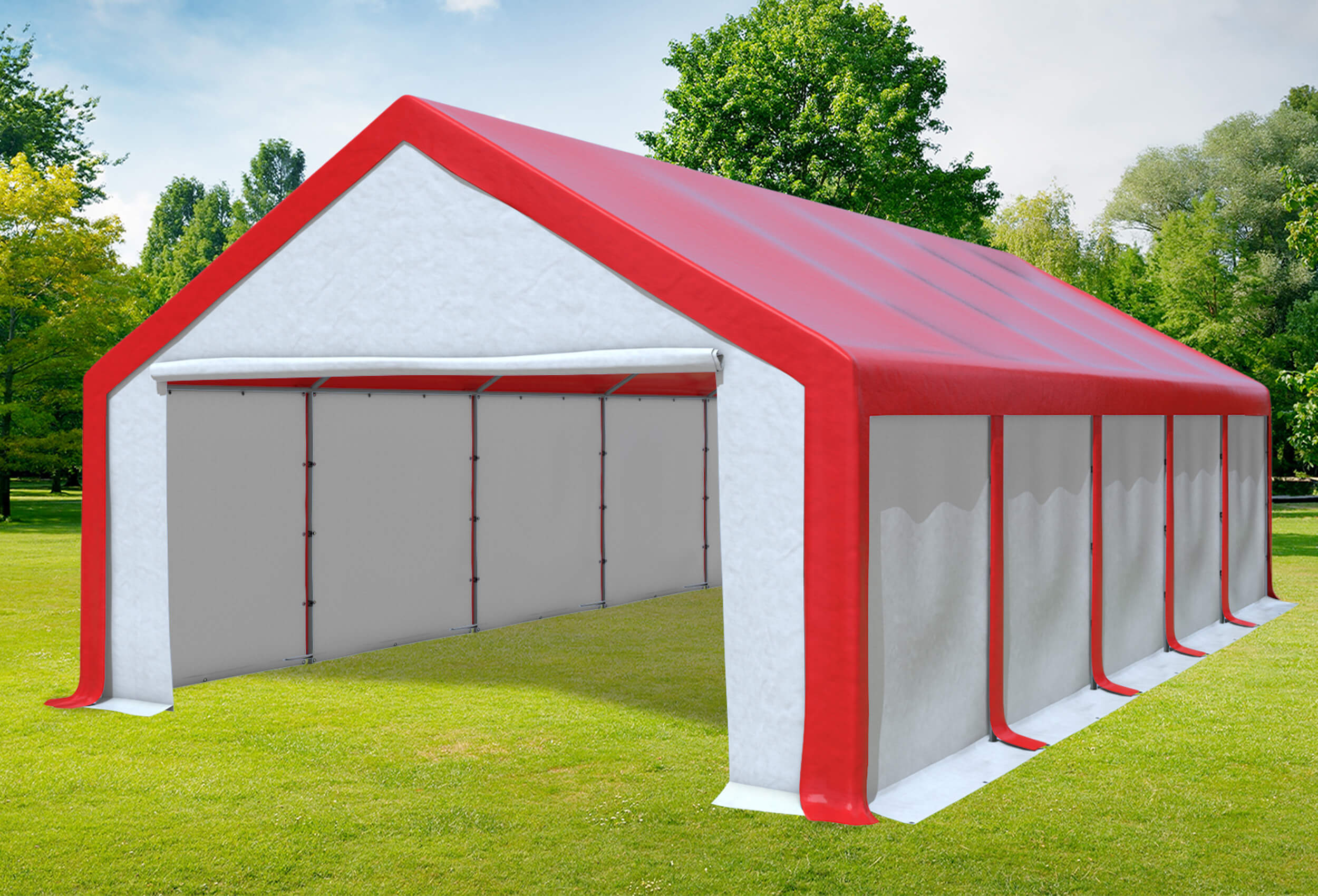 5x10 m Party tent / Marquee, PVC Red White