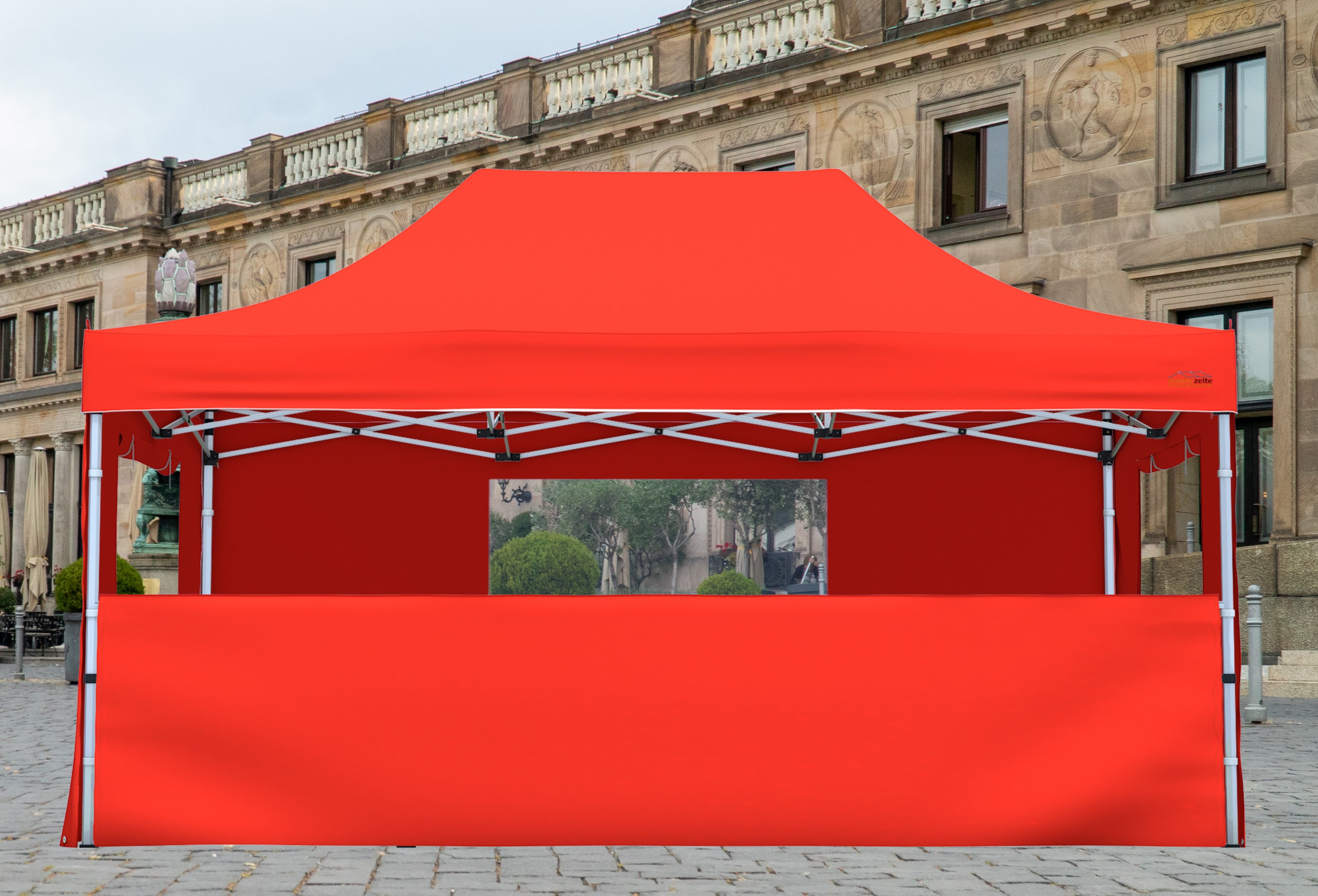 Folding tent half-wall SET 4 metres PROF. PLUS+ RED