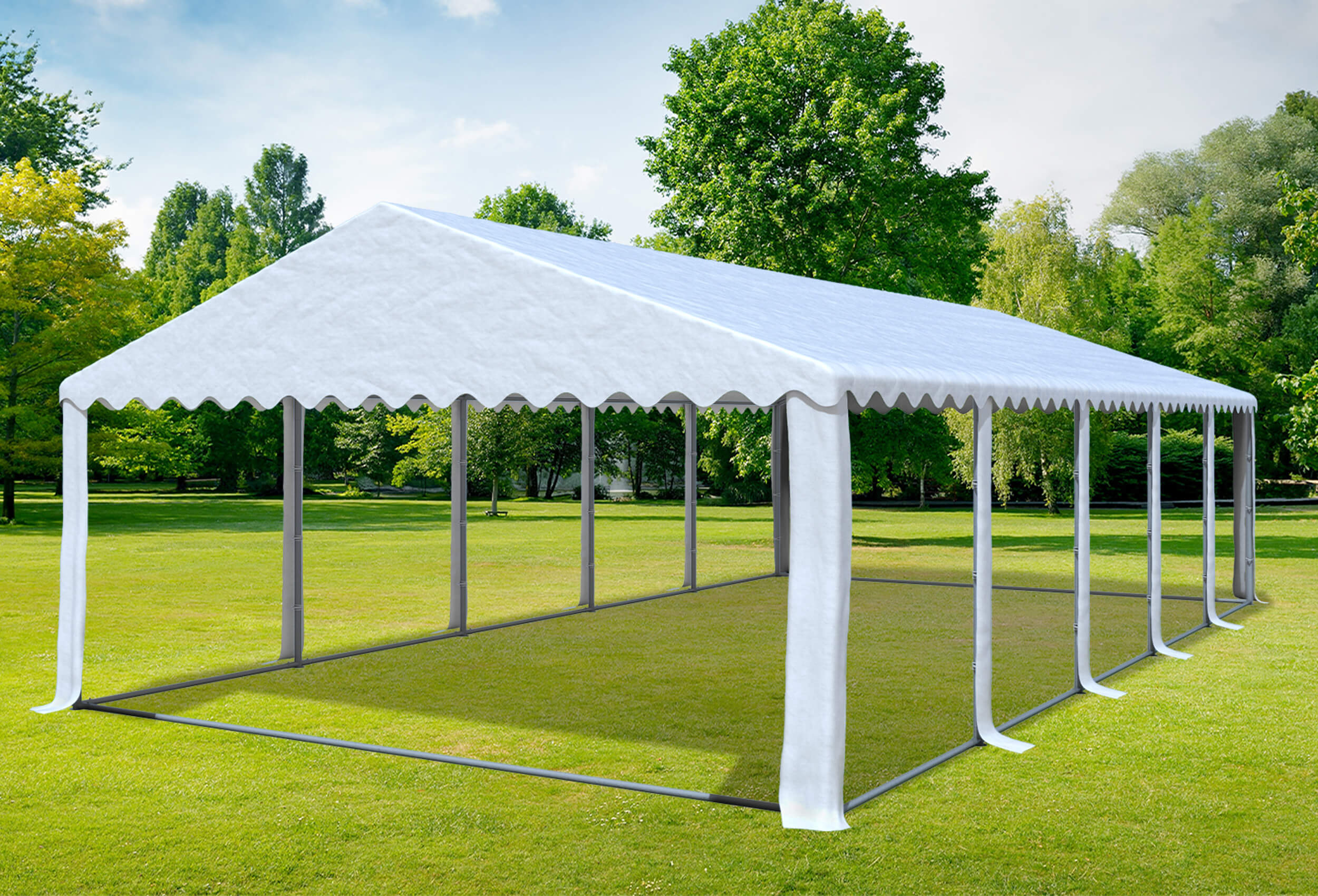 5x10 m Party tent / Marquee, PVC White