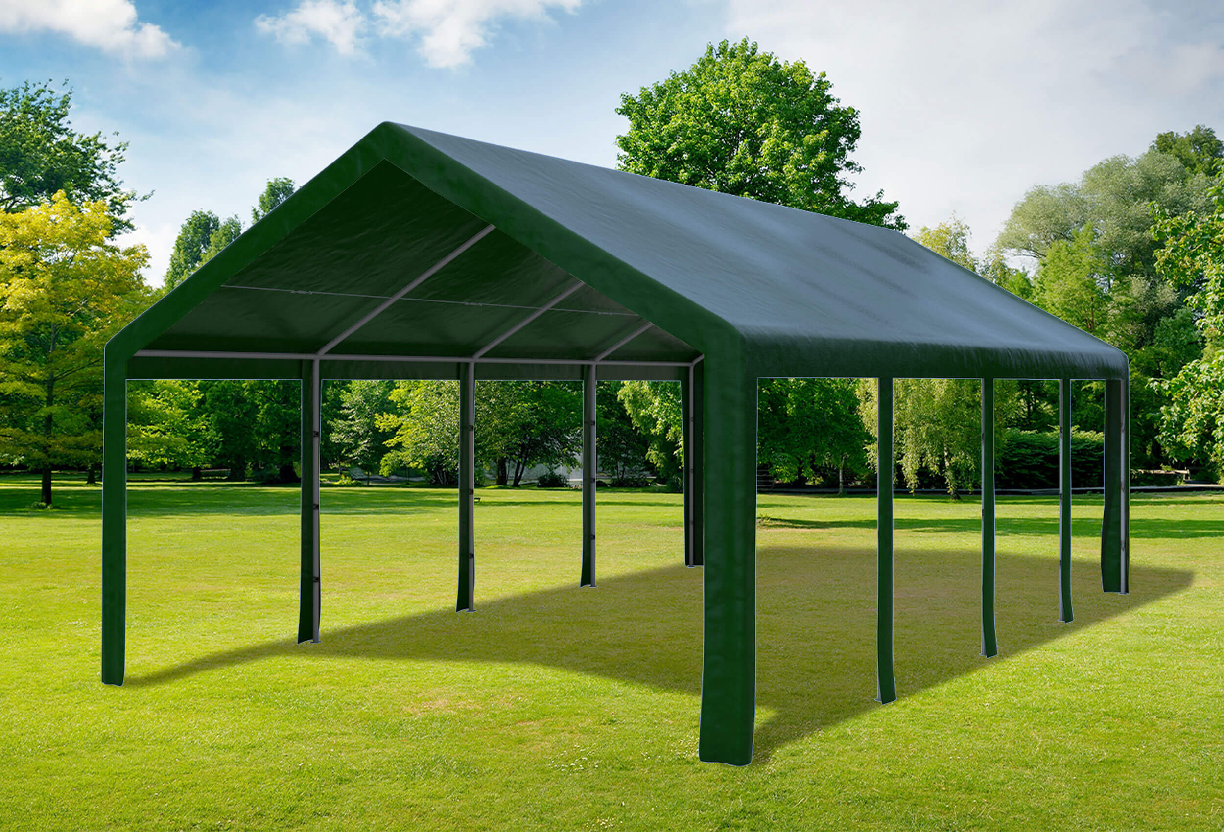 4x8 m Roof Tarpaulin PE incl. Accessories Green